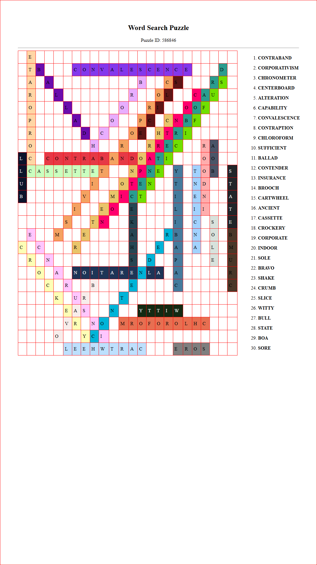 Solution of Printable word search puzzle for adults 462 (Puzzle id: 586846) Document