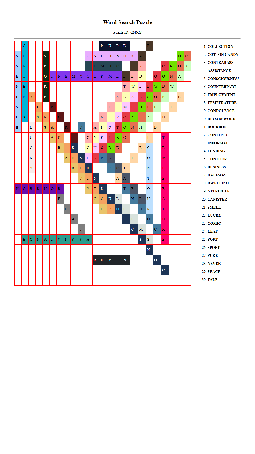 Solution of Printable word search puzzle for adults 332 (Puzzle id: 624628) Document