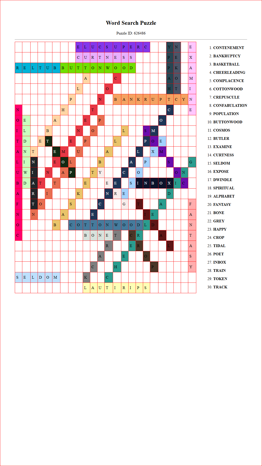 Solution of Printable word search puzzle for adults 286 (Puzzle id: 626486) Document