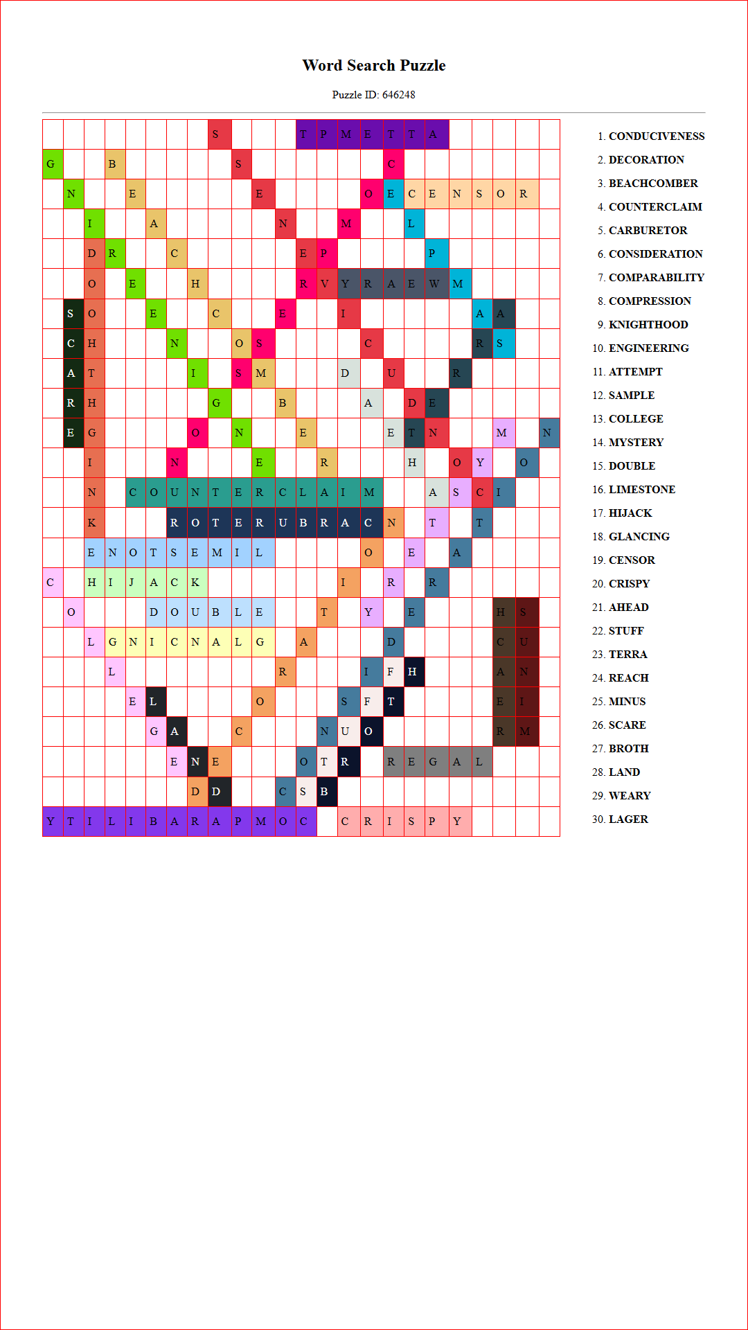 Solution of Printable word search puzzle for adults 482 (Puzzle id: 646248) Document