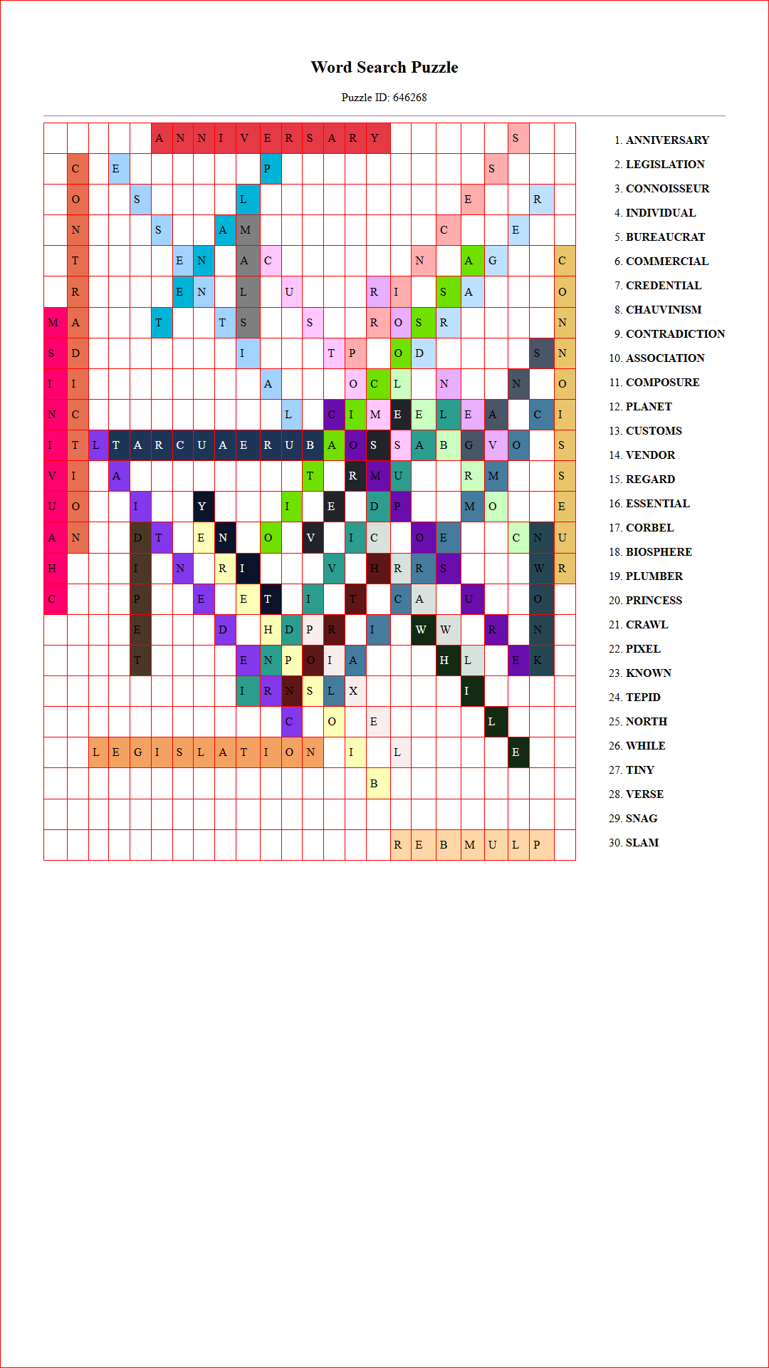 Solution of Printable word search puzzle for adults 74 (Puzzle id: 646268) Document