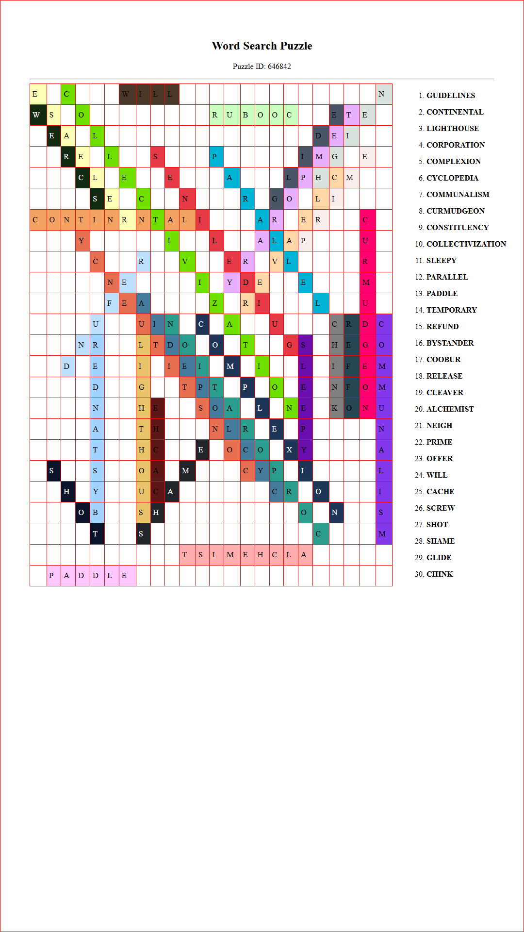 Solution of Printable word search puzzle for adults 102 (Puzzle id: 646842) Document