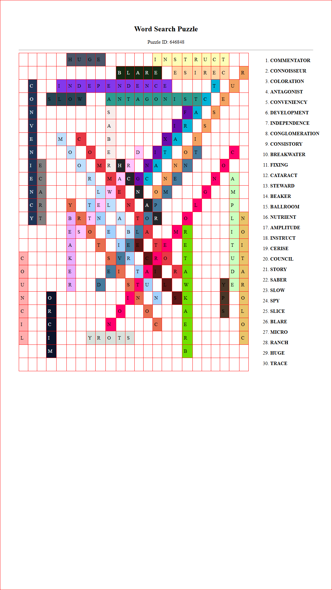 Solution of Printable word search puzzle for adults 397 (Puzzle id: 646848) Document