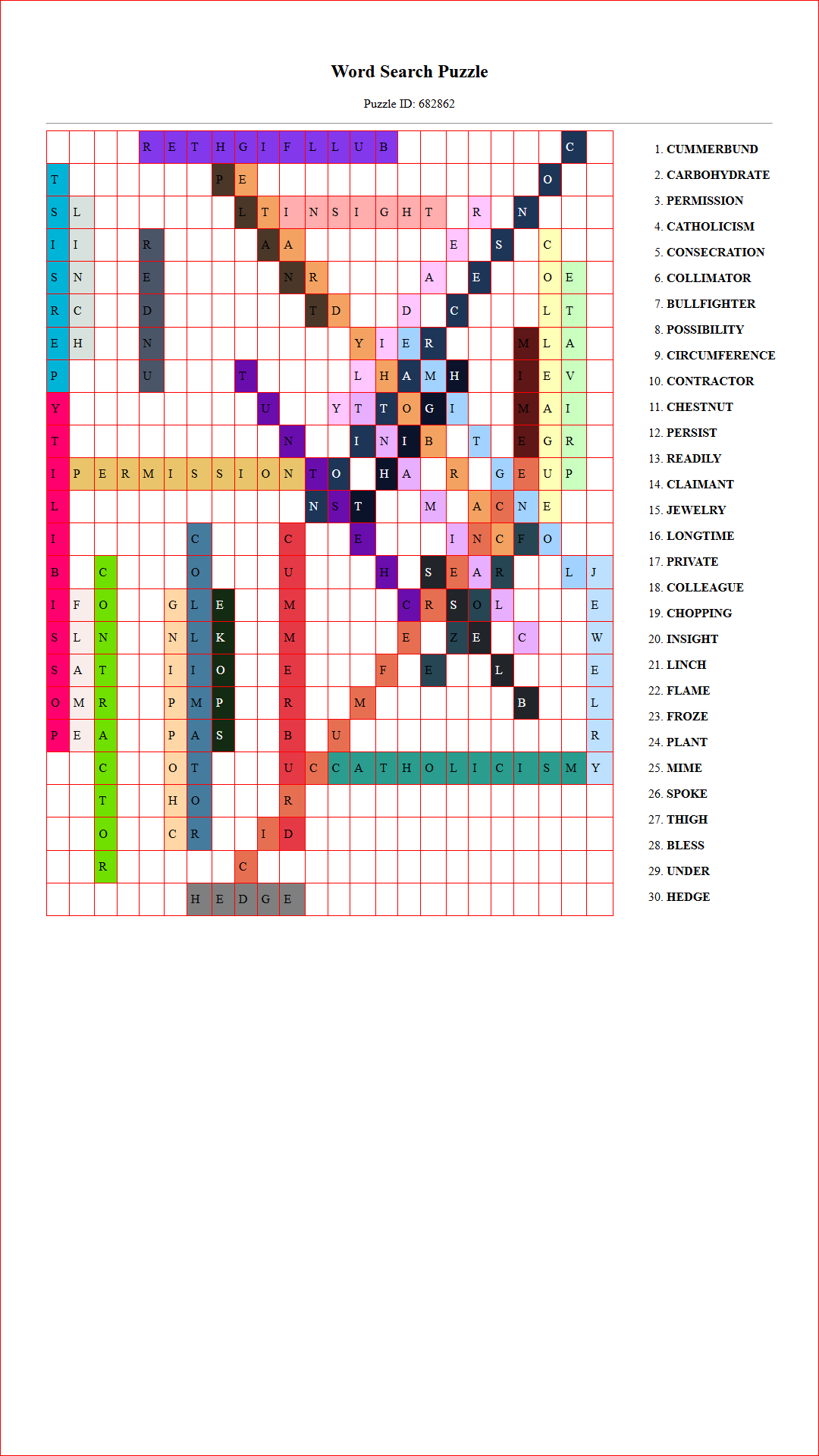 Solution of Printable word search puzzle for adults 369 (Puzzle id: 682862) Document