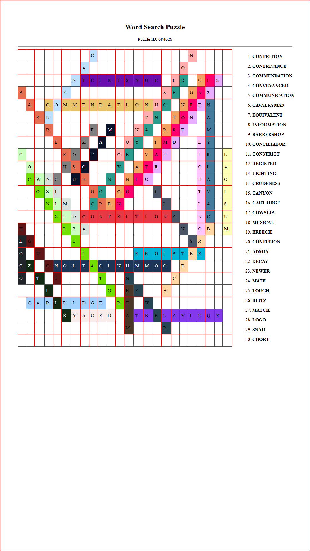 Solution of Printable word search puzzle for adults 181 (Puzzle id: 684626) Document