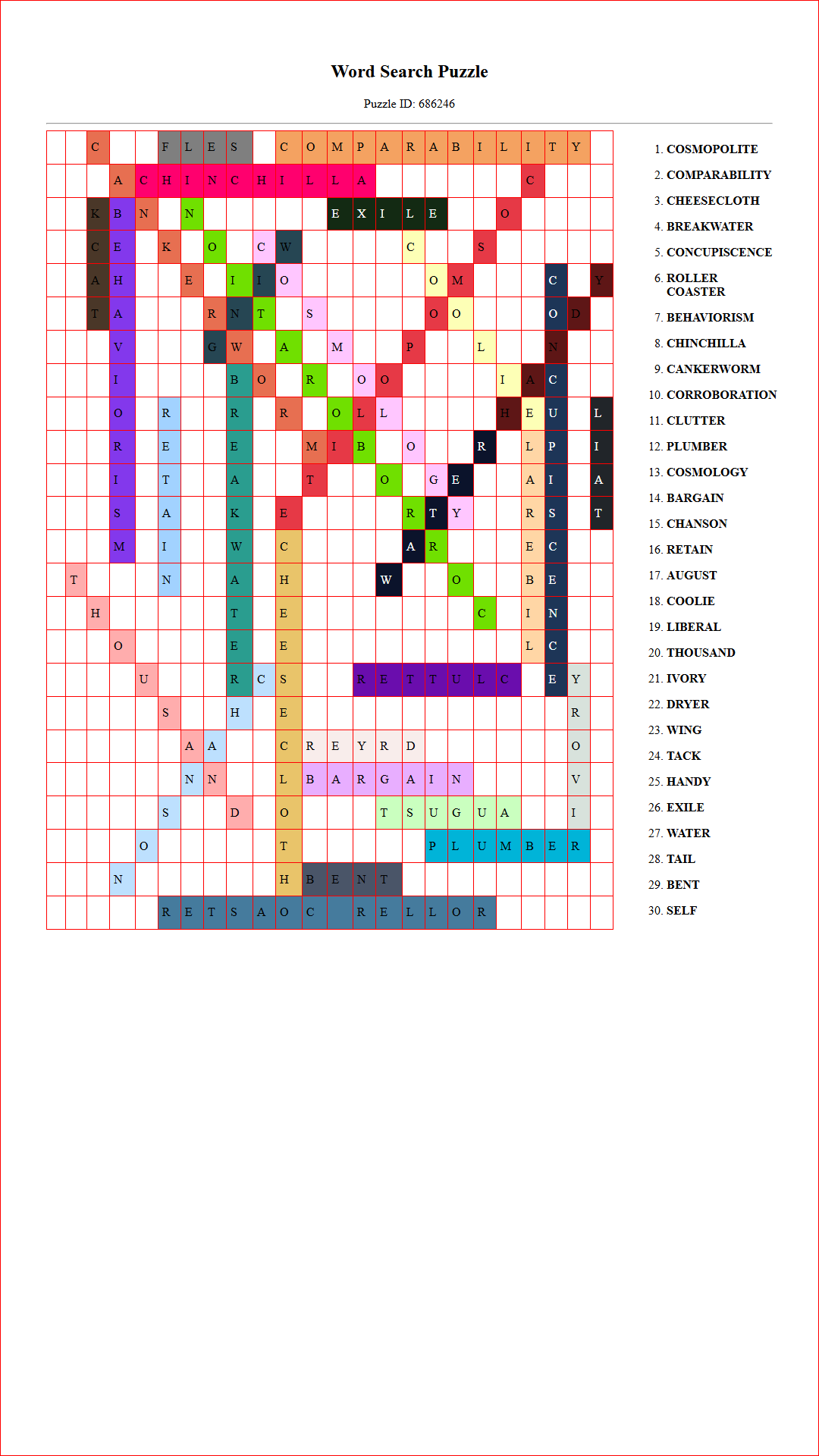 Solution of Printable word search puzzle for adults 503 (Puzzle id: 686246) Document