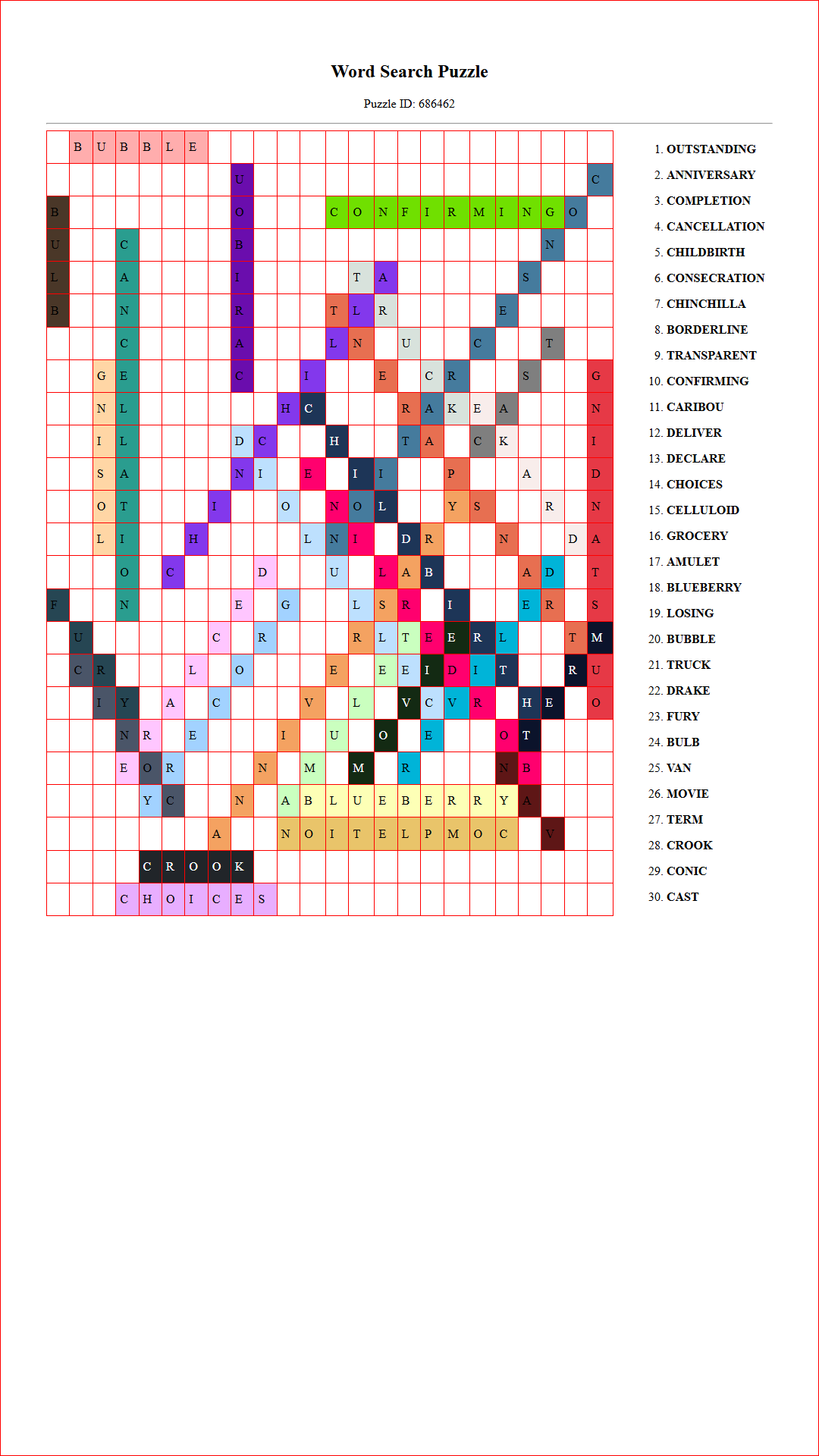 Solution of Printable word search puzzle for adults 211 (Puzzle id: 686462) Document