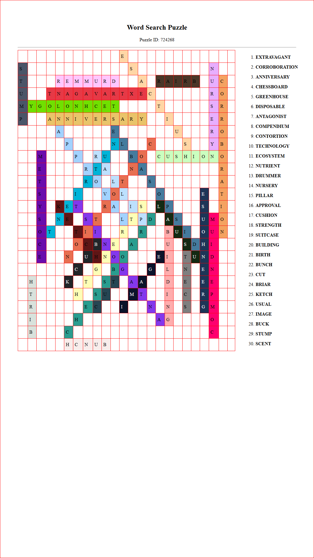 Solution of Printable word search puzzle for adults 86 (Puzzle id: 724268) Document