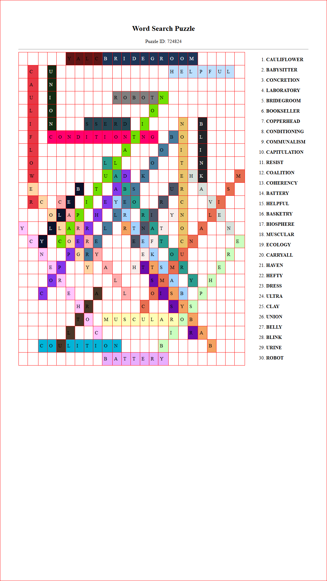 Solution of Printable word search puzzle for adults 42 (Puzzle id: 724824) Document