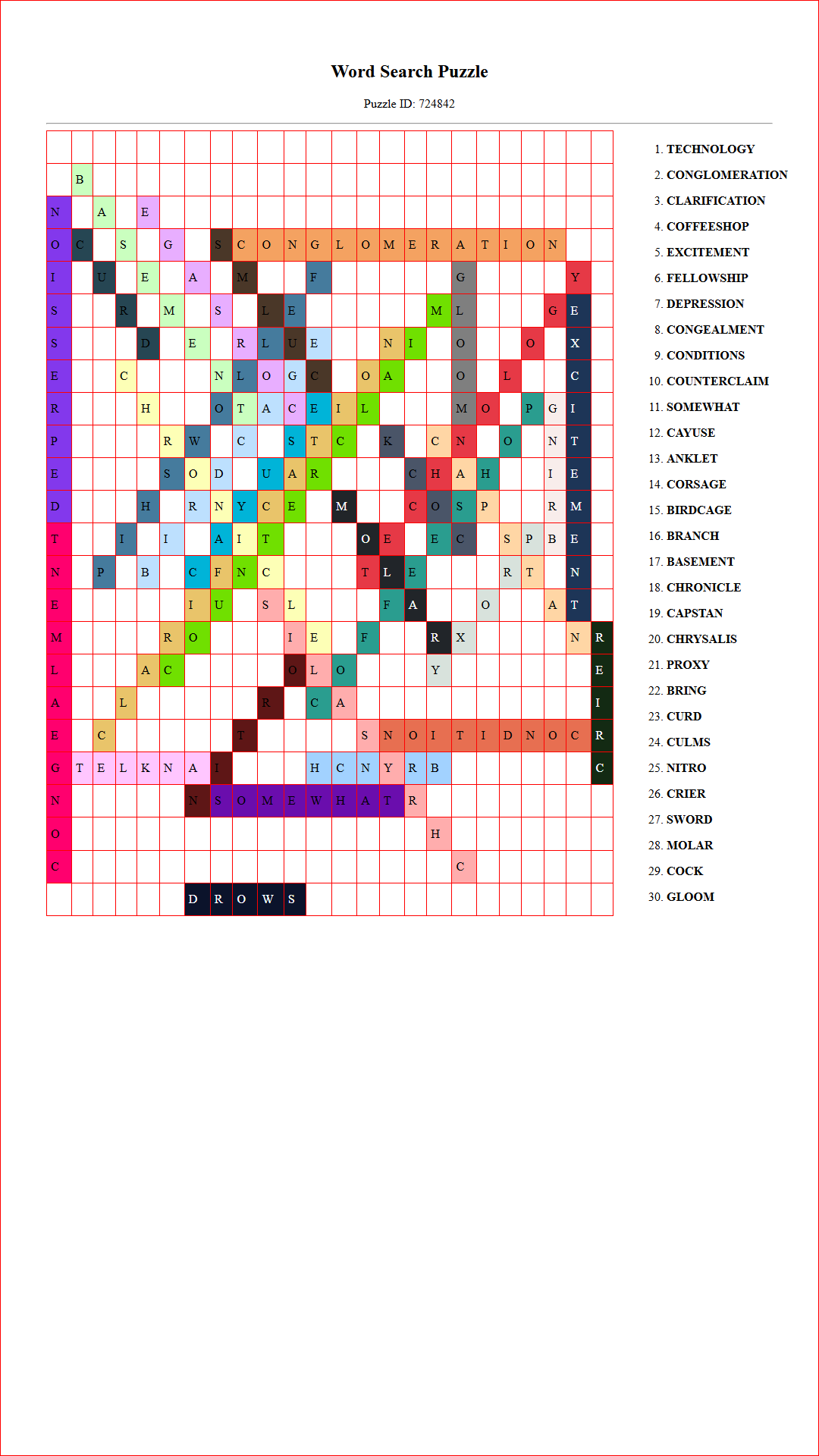 Solution of Printable word search puzzle for adults 507 (Puzzle id: 724842) Document