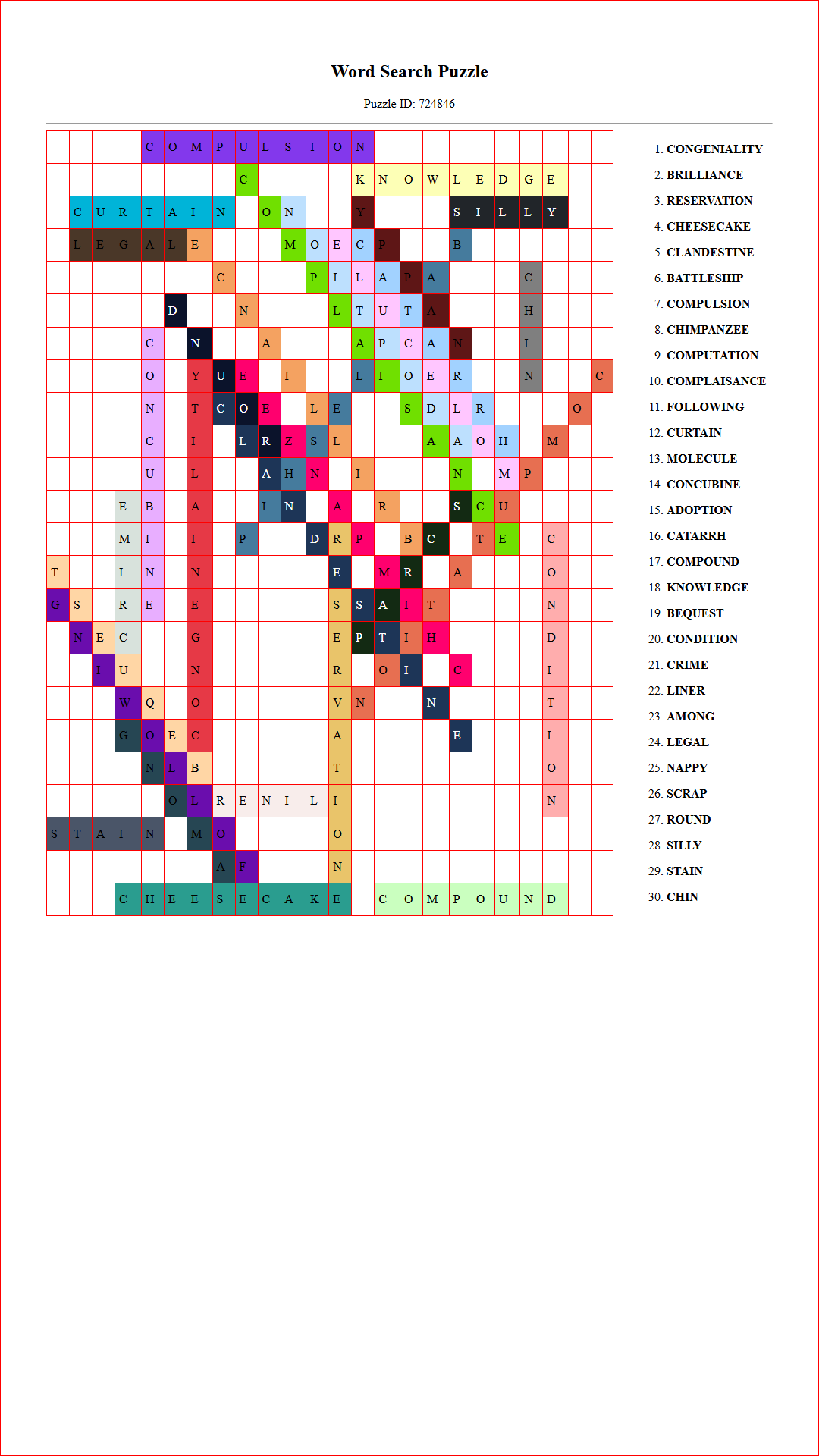 Solution of Printable word search puzzle for adults 161 (Puzzle id: 724846) Document
