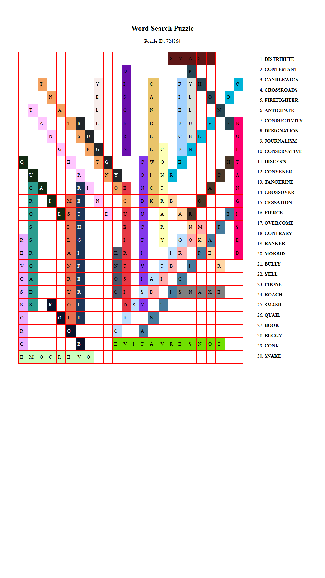 Solution of Printable word search puzzle for adults 250 (Puzzle id: 724864) Document