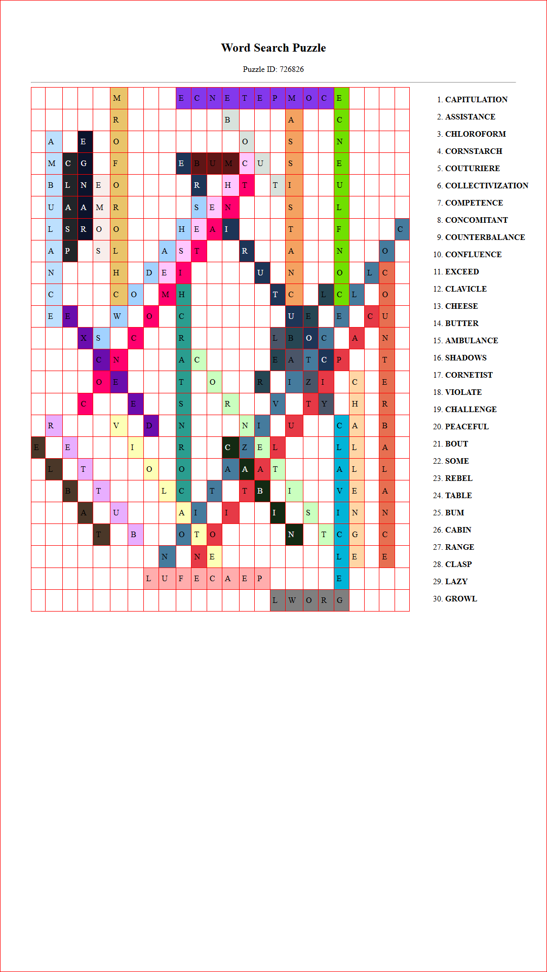 Solution of Printable word search puzzle for adults 20 (Puzzle id: 726826) Document