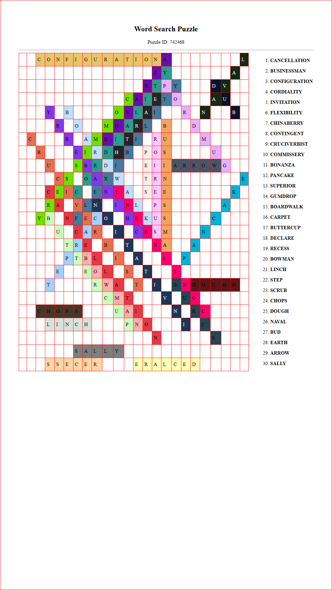 Solution of Printable word search puzzle for adults 506 (Puzzle id: 742468) Document