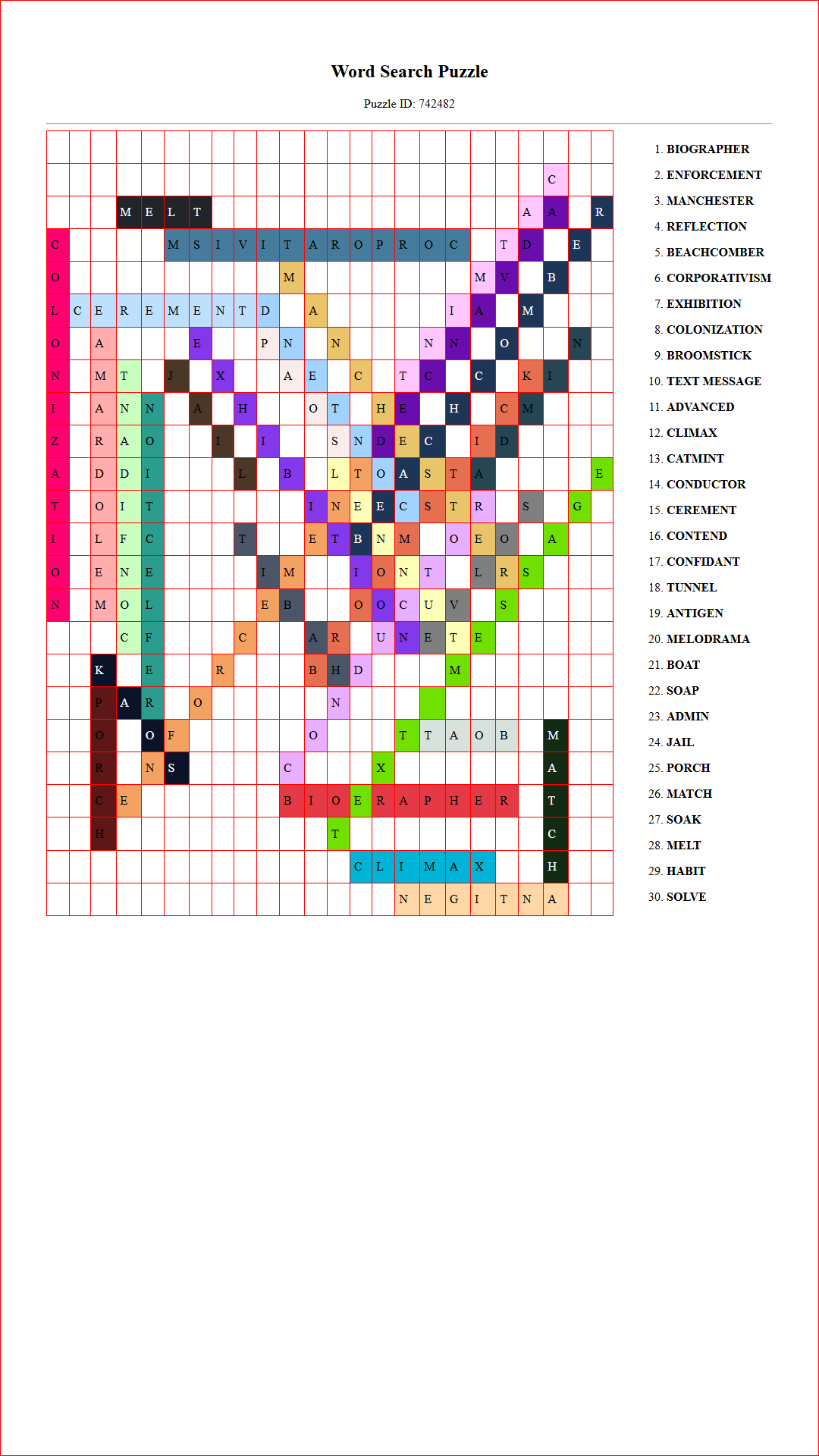 Solution of Printable word search puzzle for adults 323 (Puzzle id: 742482) Document