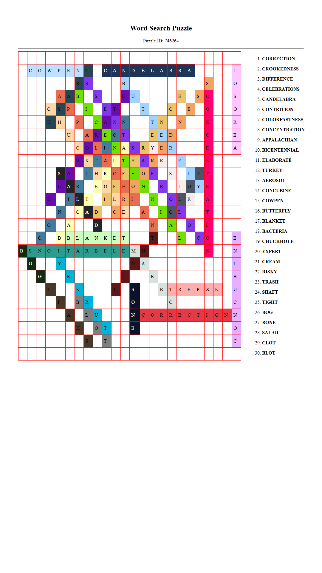 Solution of Printable word search puzzle for adults 296 (Puzzle id: 746264) Document
