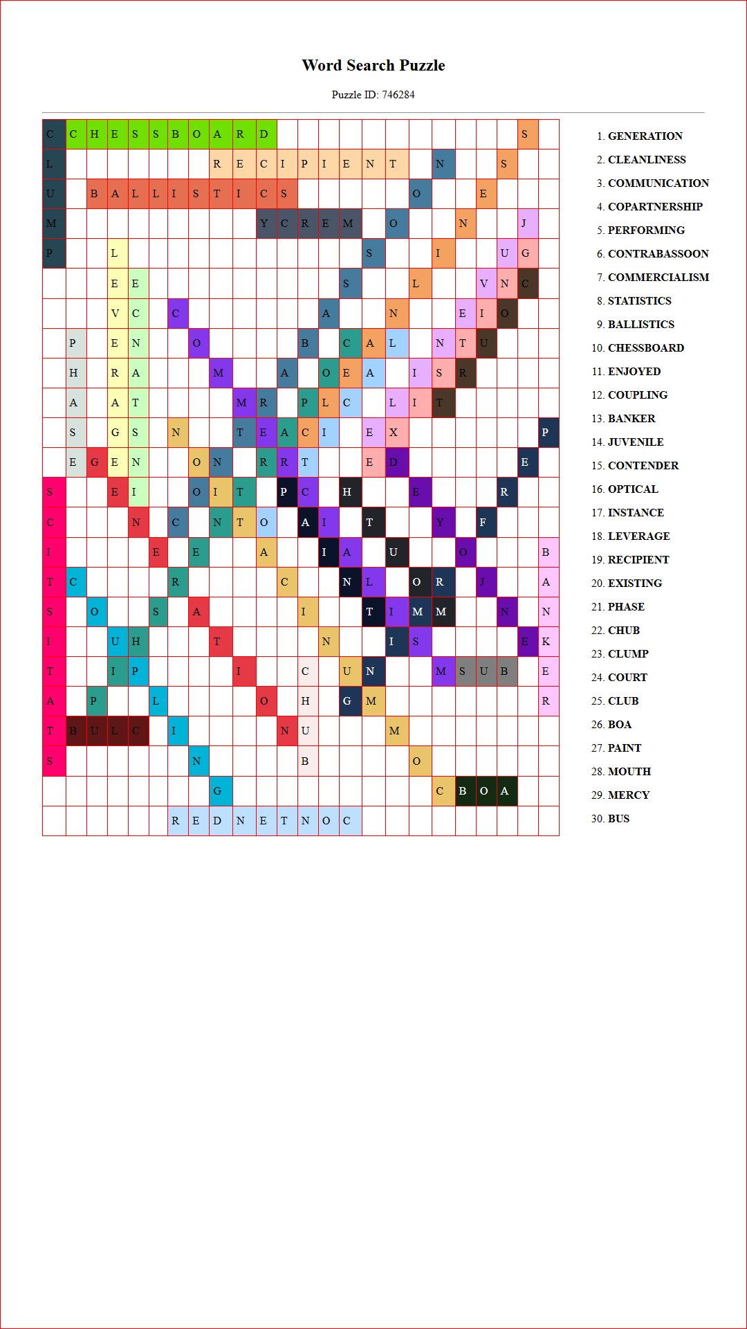 Solution of Printable word search puzzle for adults 373 (Puzzle id: 746284) Document