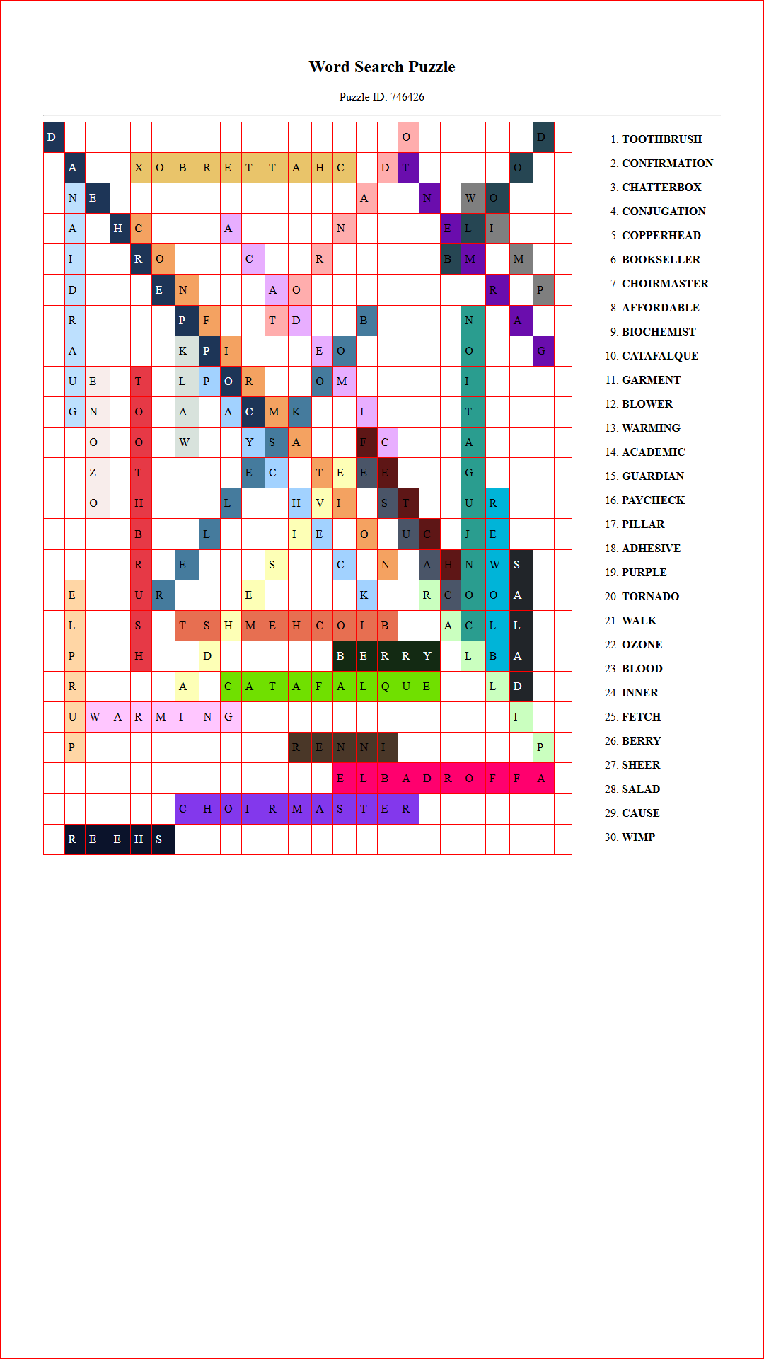 Solution of Printable word search puzzle for adults 387 (Puzzle id: 746426) Document