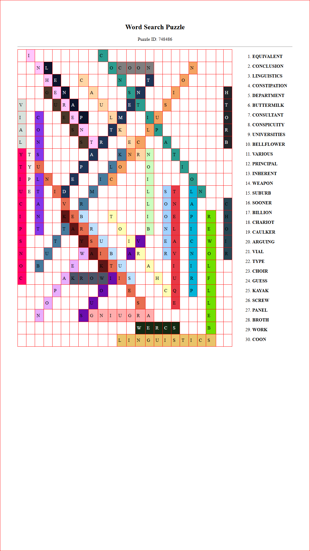 Solution of Printable word search puzzle for adults 493 (Puzzle id: 748486) Document