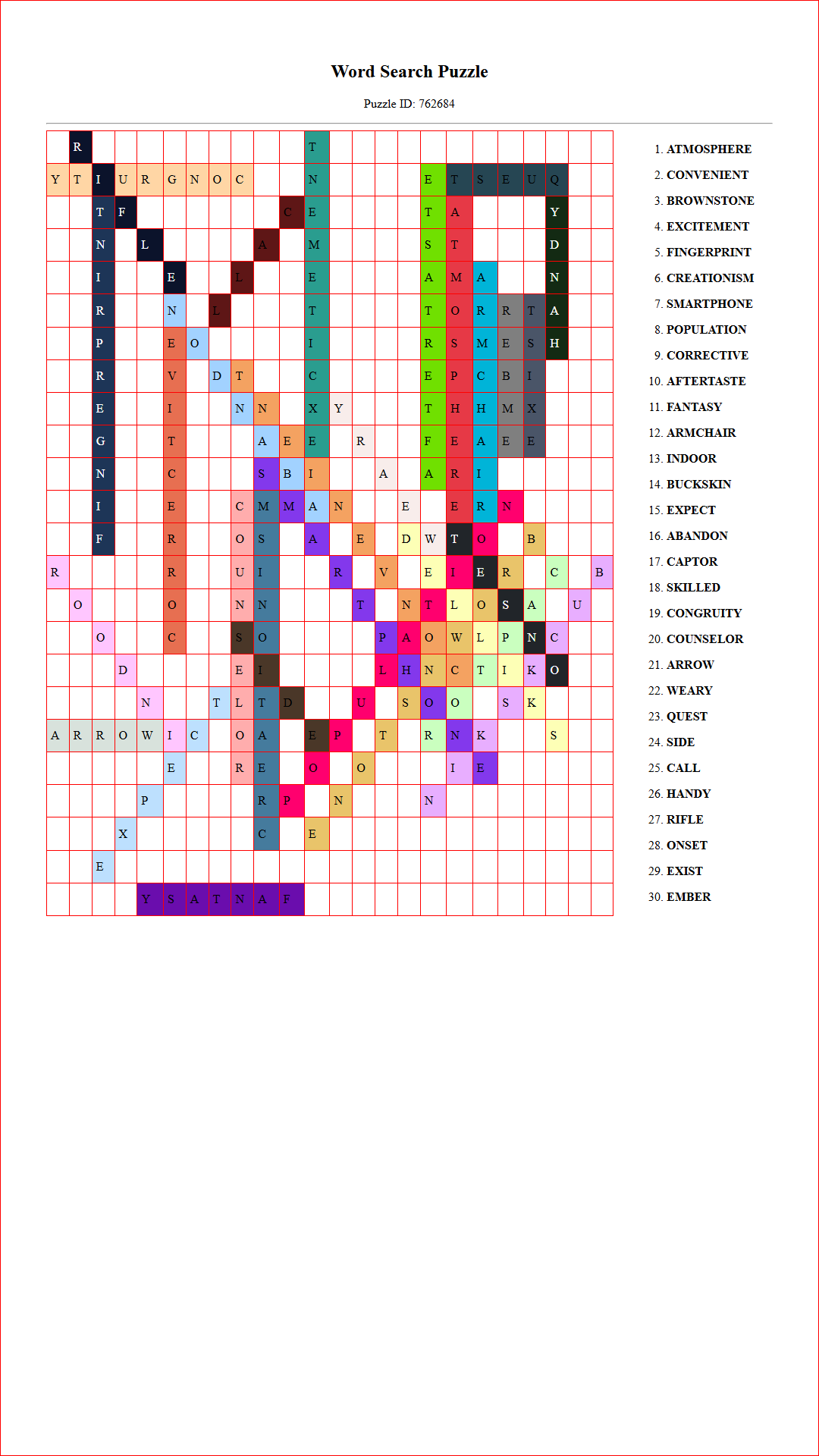 Solution of Printable word search puzzle for adults 107 (Puzzle id: 762684) Document
