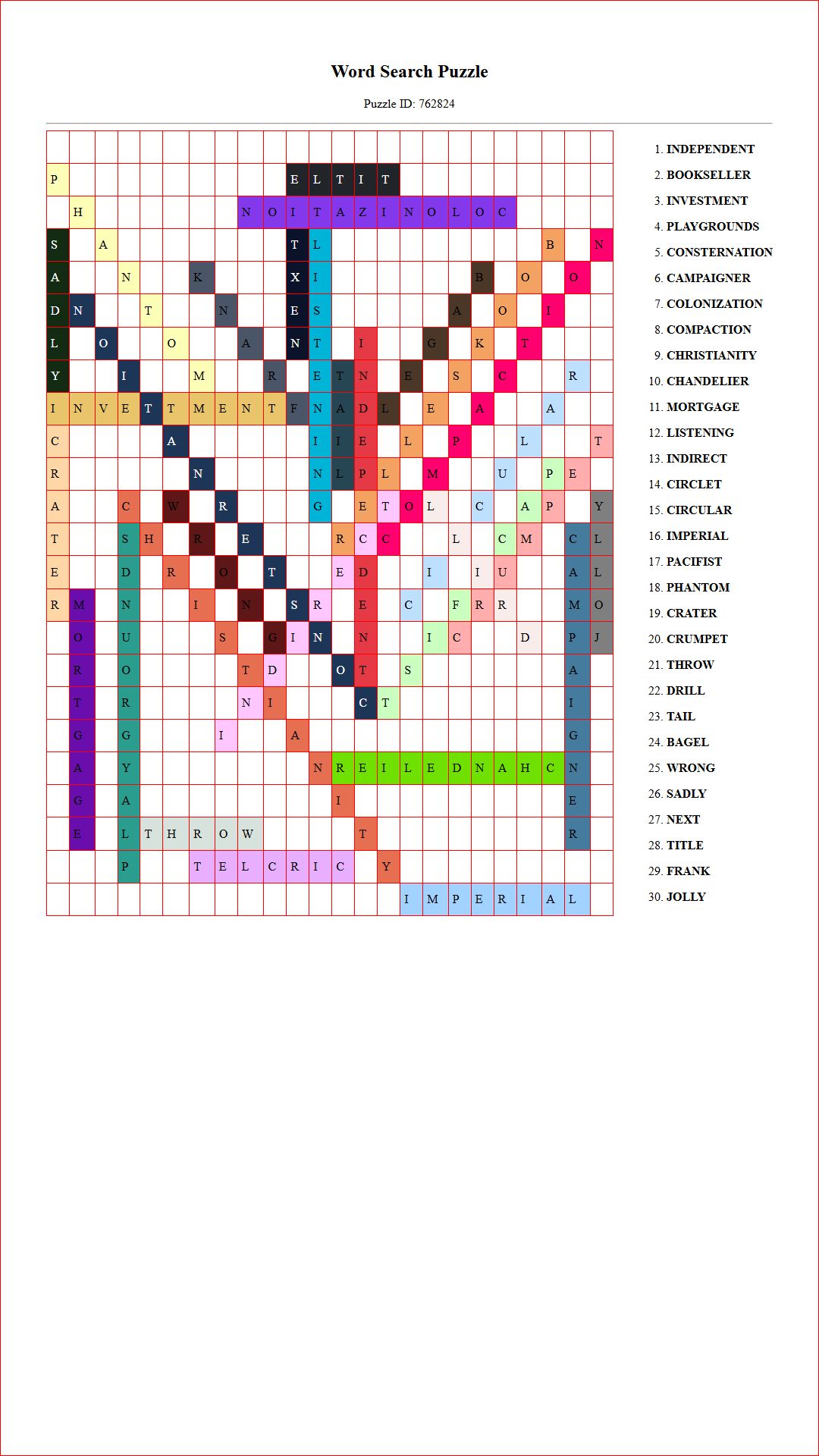 Solution of Printable word search puzzle for adults 73 (Puzzle id: 762824) Document
