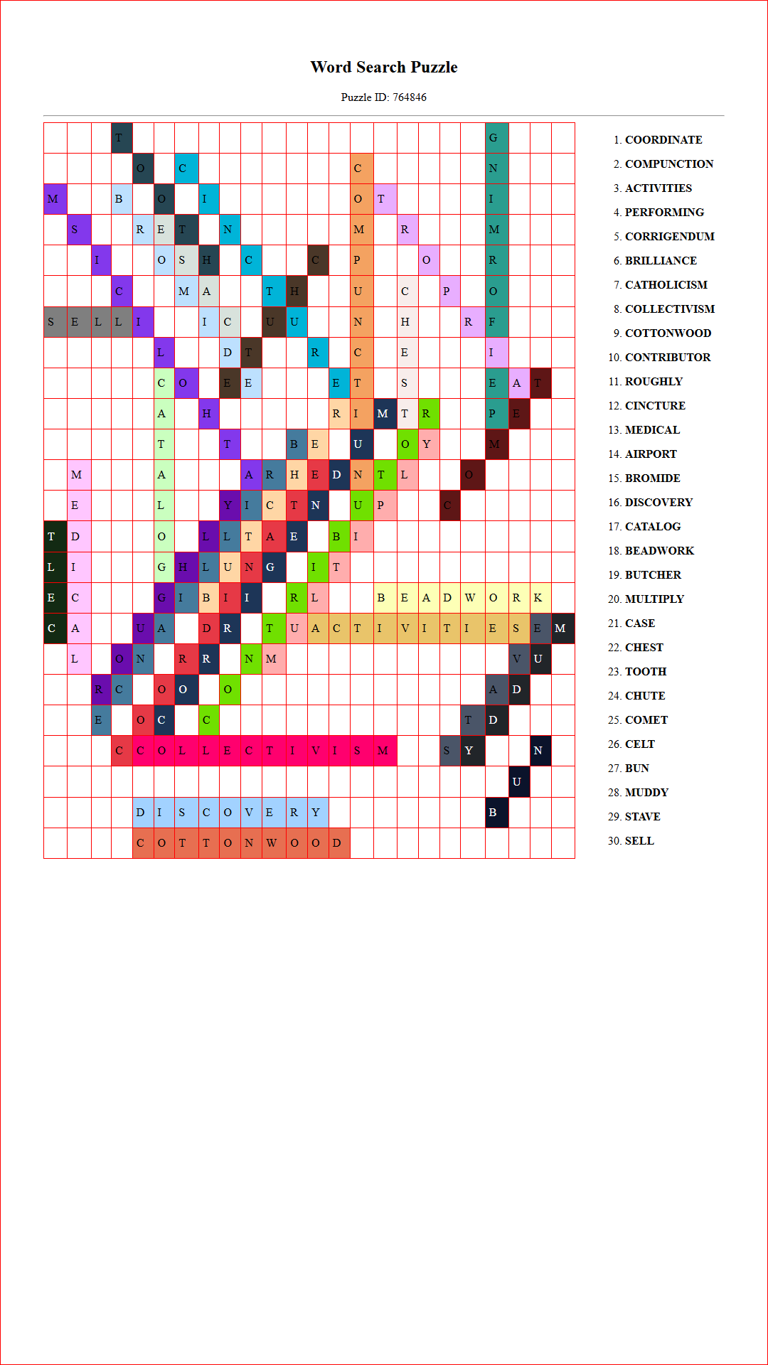 Solution of Printable word search puzzle for adults 429 (Puzzle id: 764846) Document