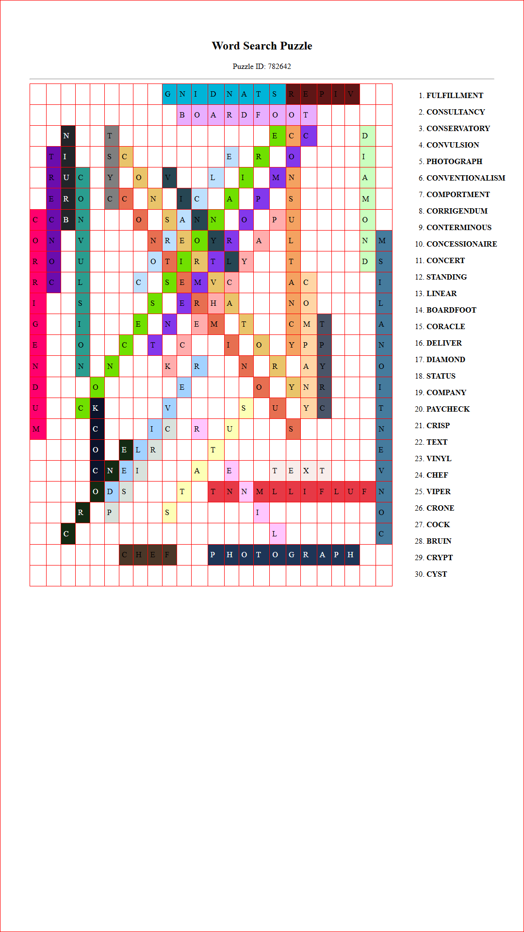 Solution of Printable word search puzzle for adults 213 (Puzzle id: 782642) Document