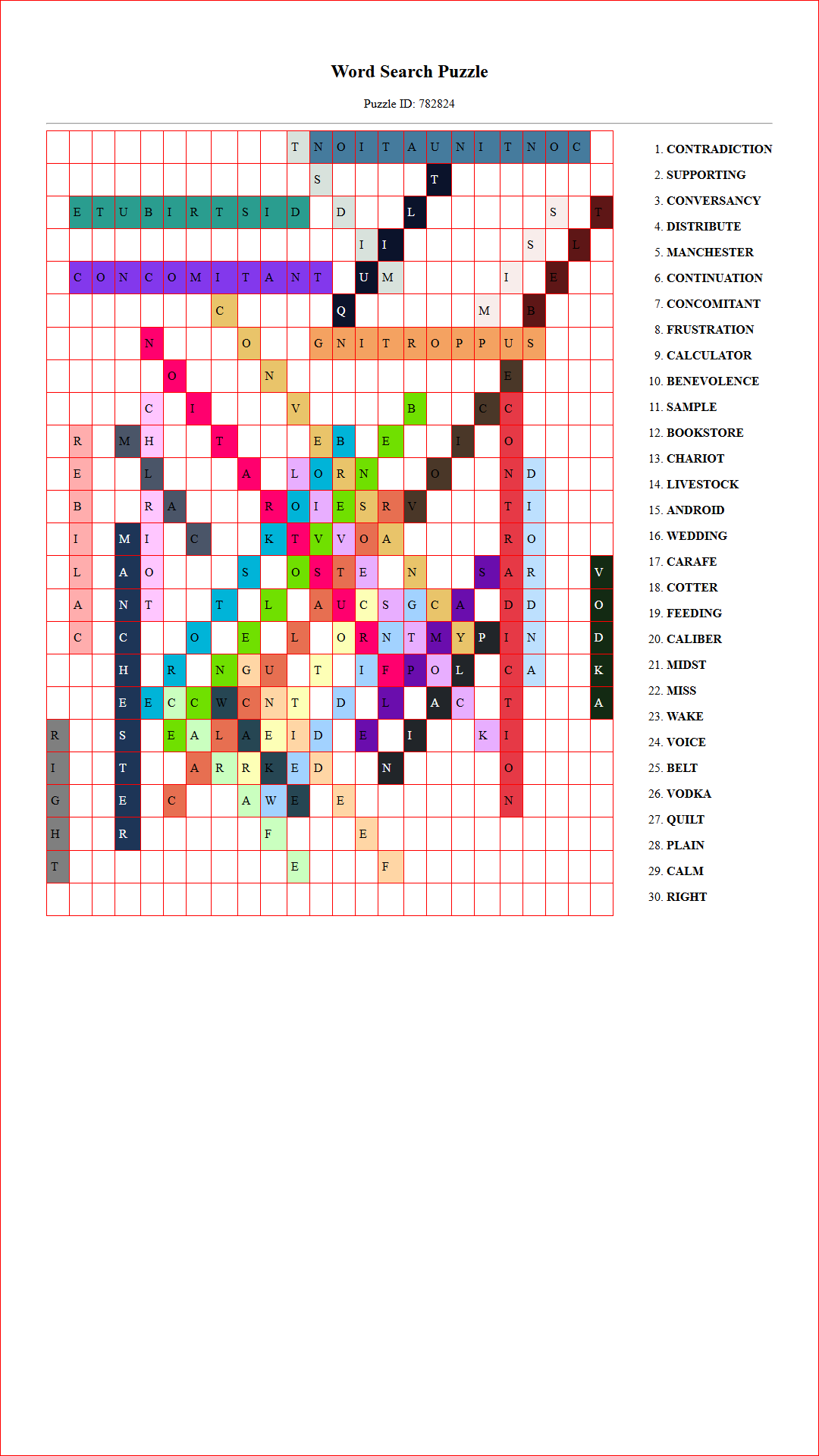 Solution of Printable word search puzzle for adults 41 (Puzzle id: 782824) Document