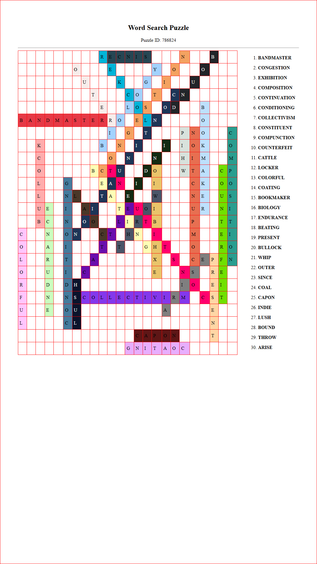 Solution of Printable word search puzzle for adults 188 (Puzzle id: 786824) Document