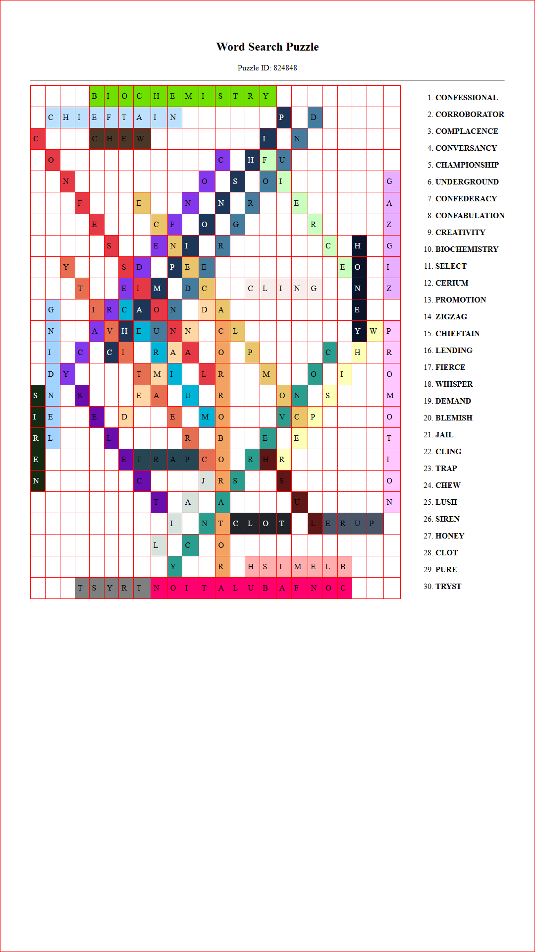 Solution of Printable word search puzzle for adults 101 (Puzzle id: 824848) Document