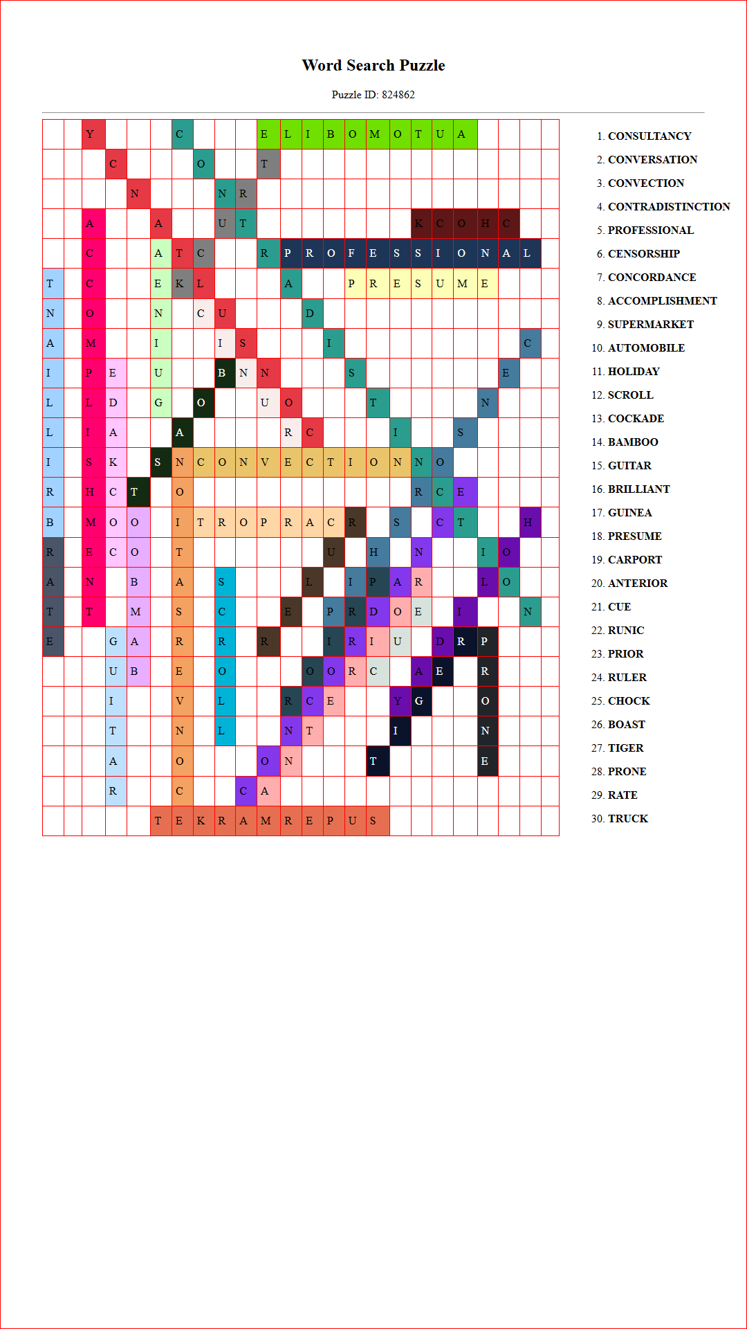 Solution of Printable word search puzzle for adults 417 (Puzzle id: 824862) Document