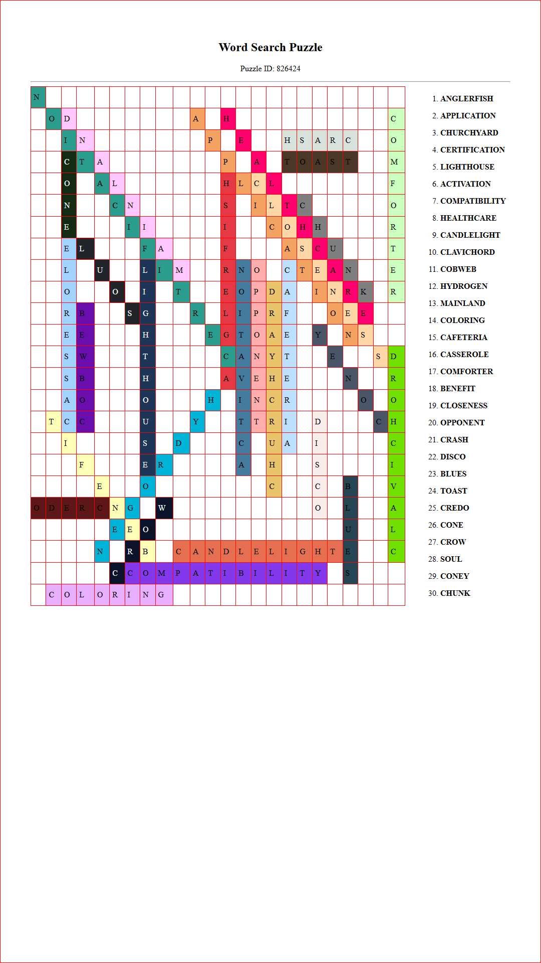 Solution of Printable word search puzzle for adults 151 (Puzzle id: 826424) Document