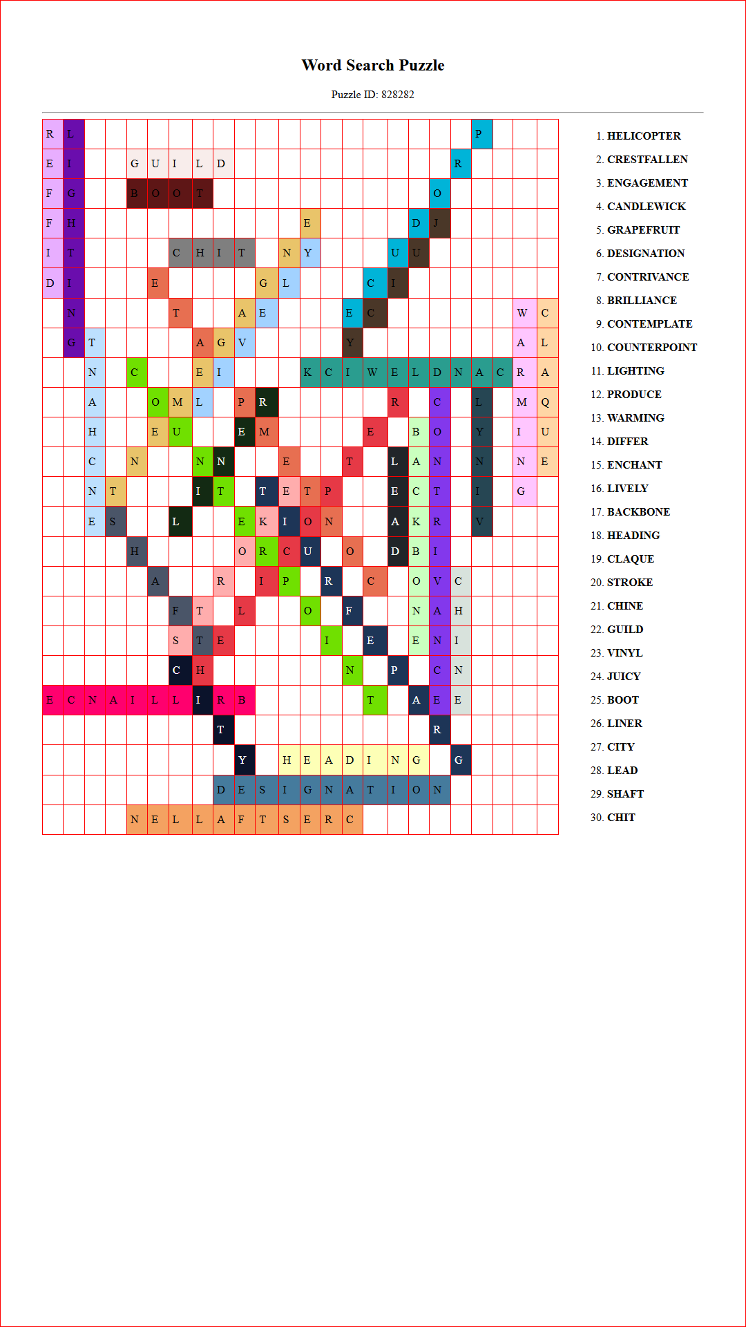 Solution of Printable word search puzzle for adults 146 (Puzzle id: 828282) Document