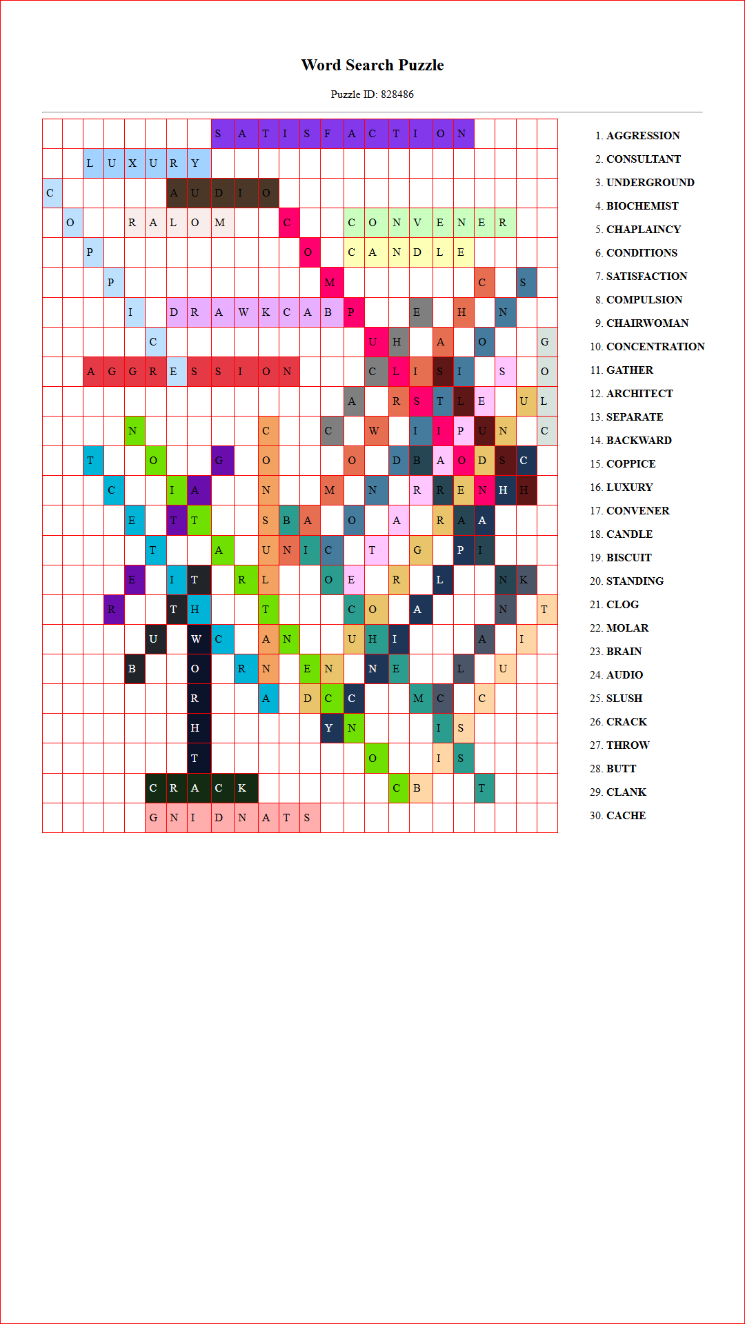Solution of Printable word search puzzle for adults 55 (Puzzle id: 828486) Document