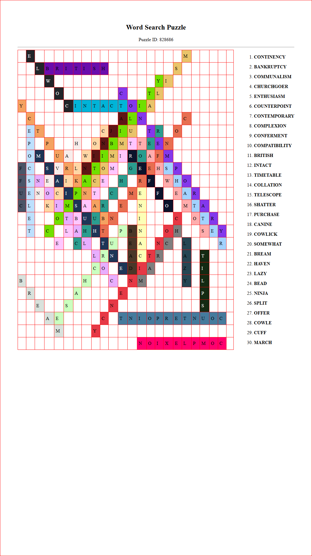Solution of Printable word search puzzle for adults 499 (Puzzle id: 828686) Document