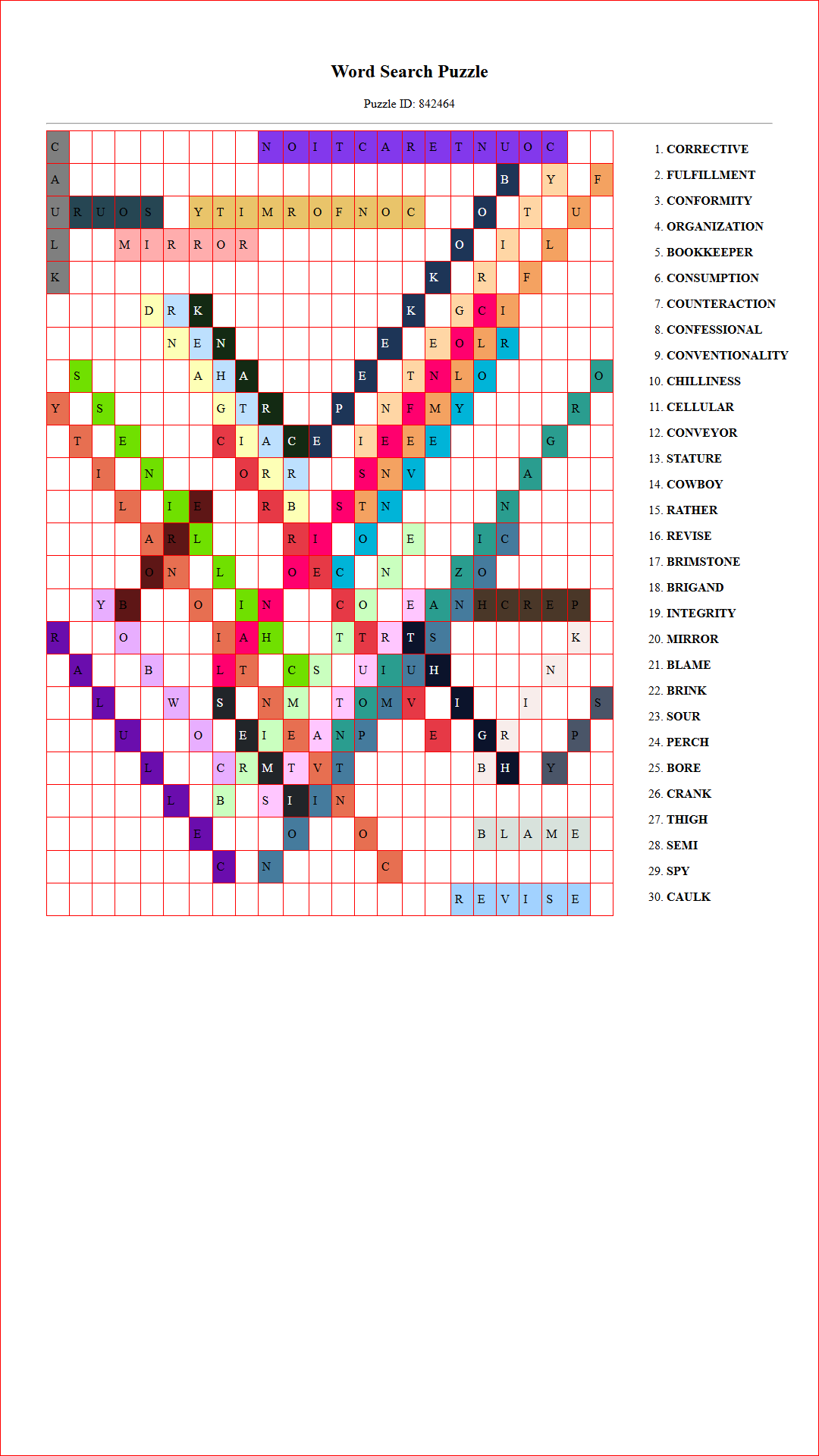 Solution of Printable word search puzzle for adults 264 (Puzzle id: 842464) Document