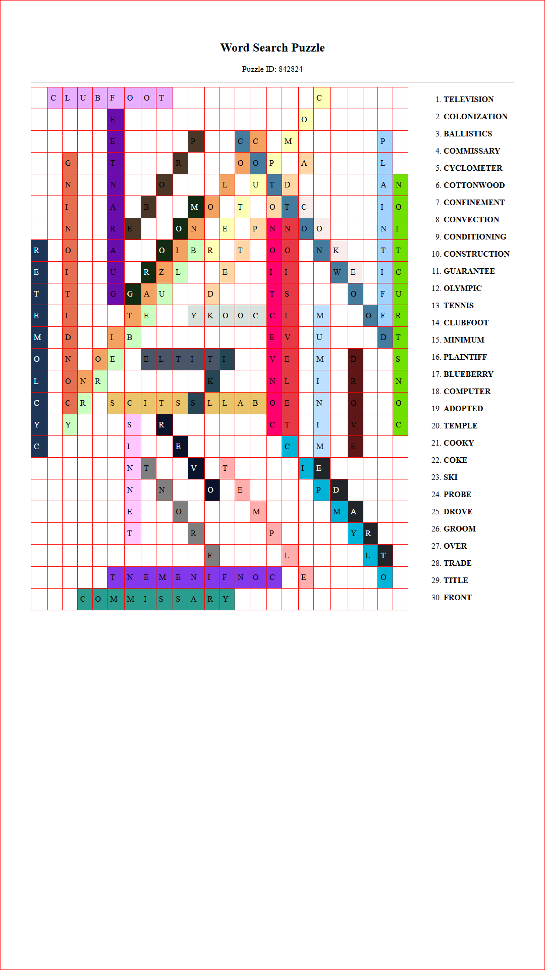 Solution of Printable word search puzzle for adults 325 (Puzzle id: 842824) Document
