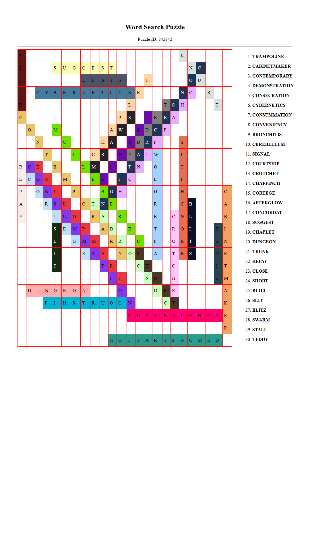 Solution of Printable word search puzzle for adults 76 (Puzzle id: 842842) Document