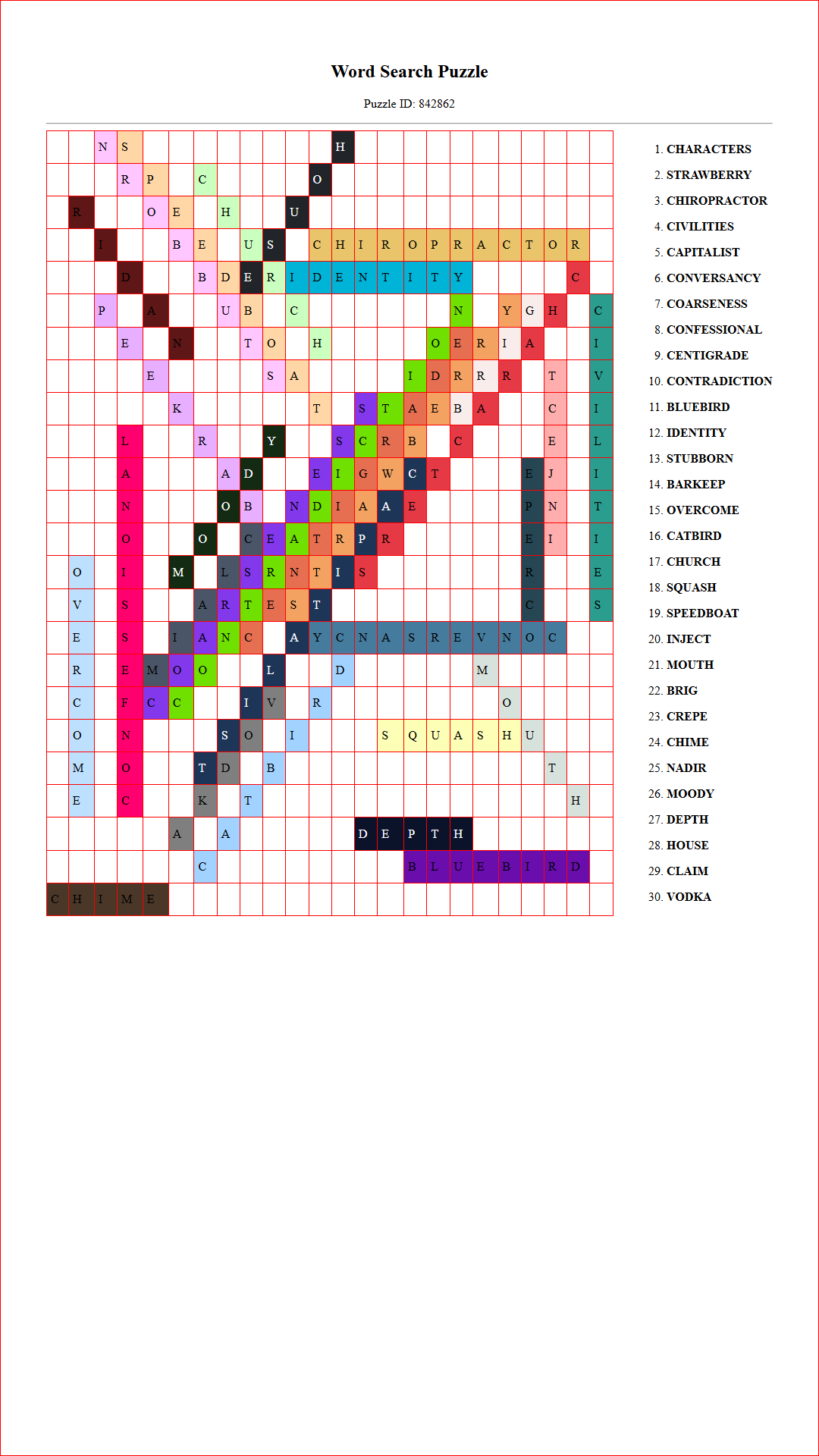 Solution of Printable word search puzzle for adults 432 (Puzzle id: 842862) Document