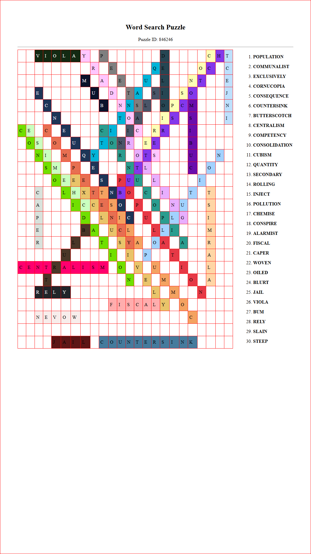 Solution of Printable word search puzzle for adults 407 (Puzzle id: 846246) Document