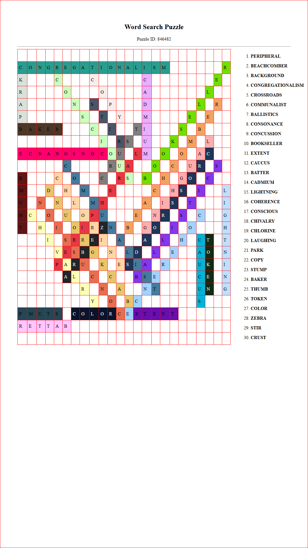Solution of Printable word search puzzle for adults 316 (Puzzle id: 846482) Document