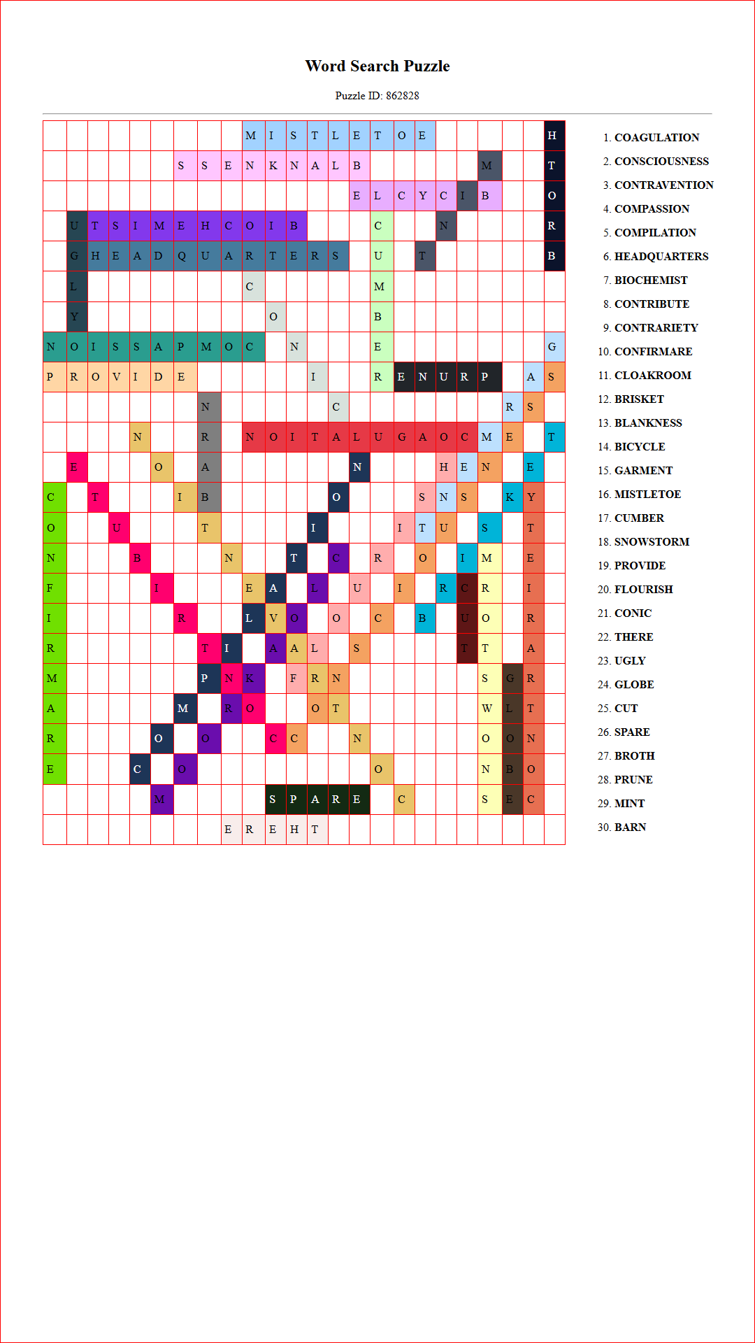 Solution of Printable word search puzzle for adults 392 (Puzzle id: 862828) Document
