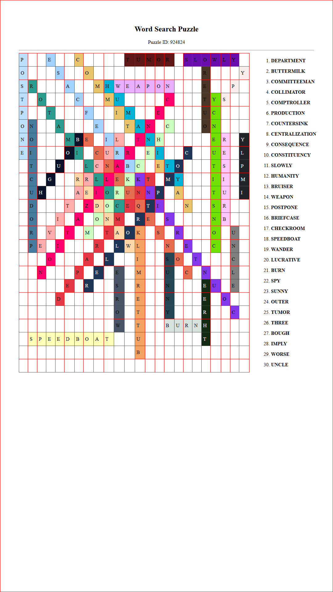 Solution of Printable word search puzzle for adults 70 (Puzzle id: 924824) Document