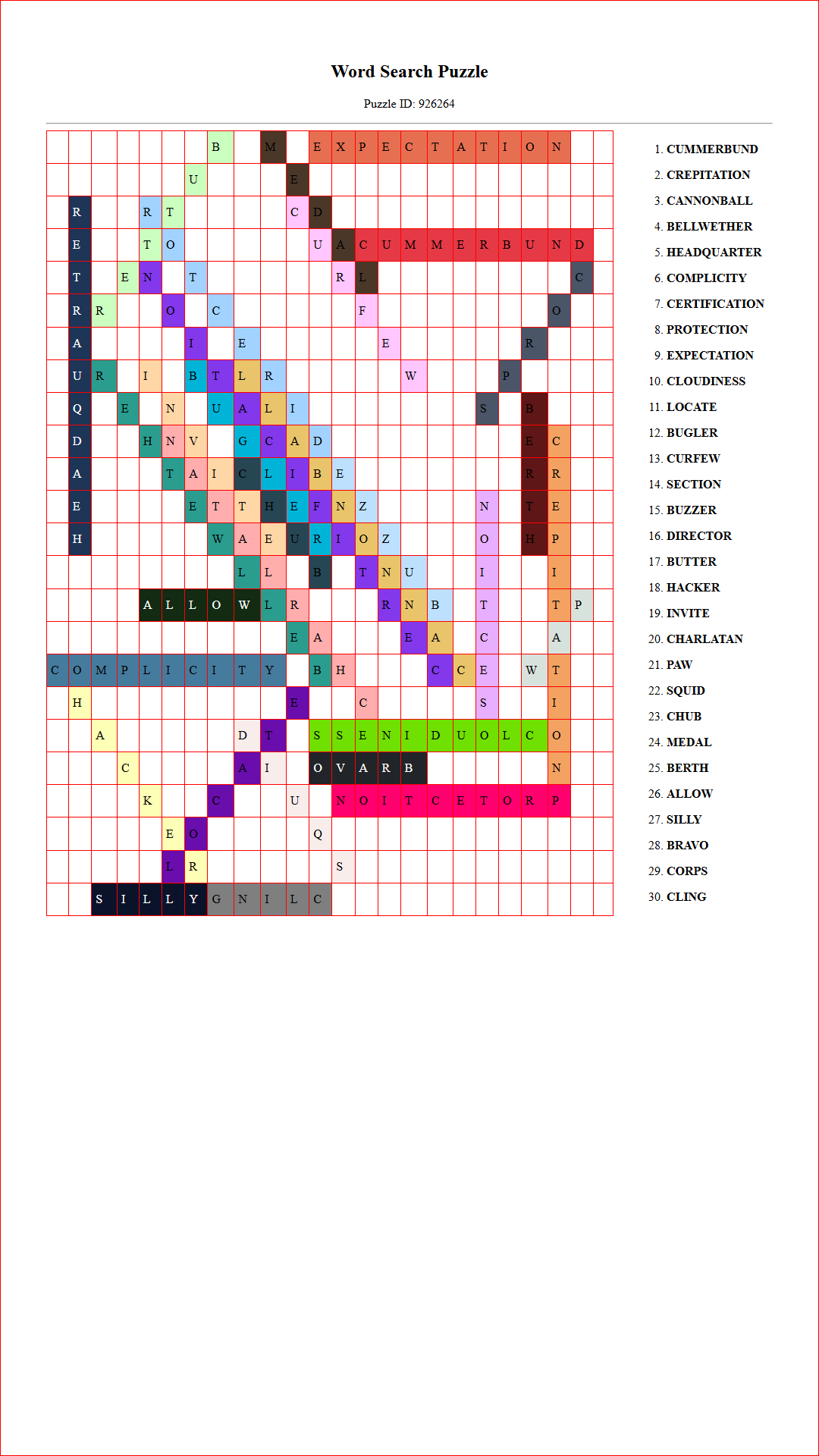 Solution of Printable word search puzzle for adults 8 (Puzzle id: 926264) Document