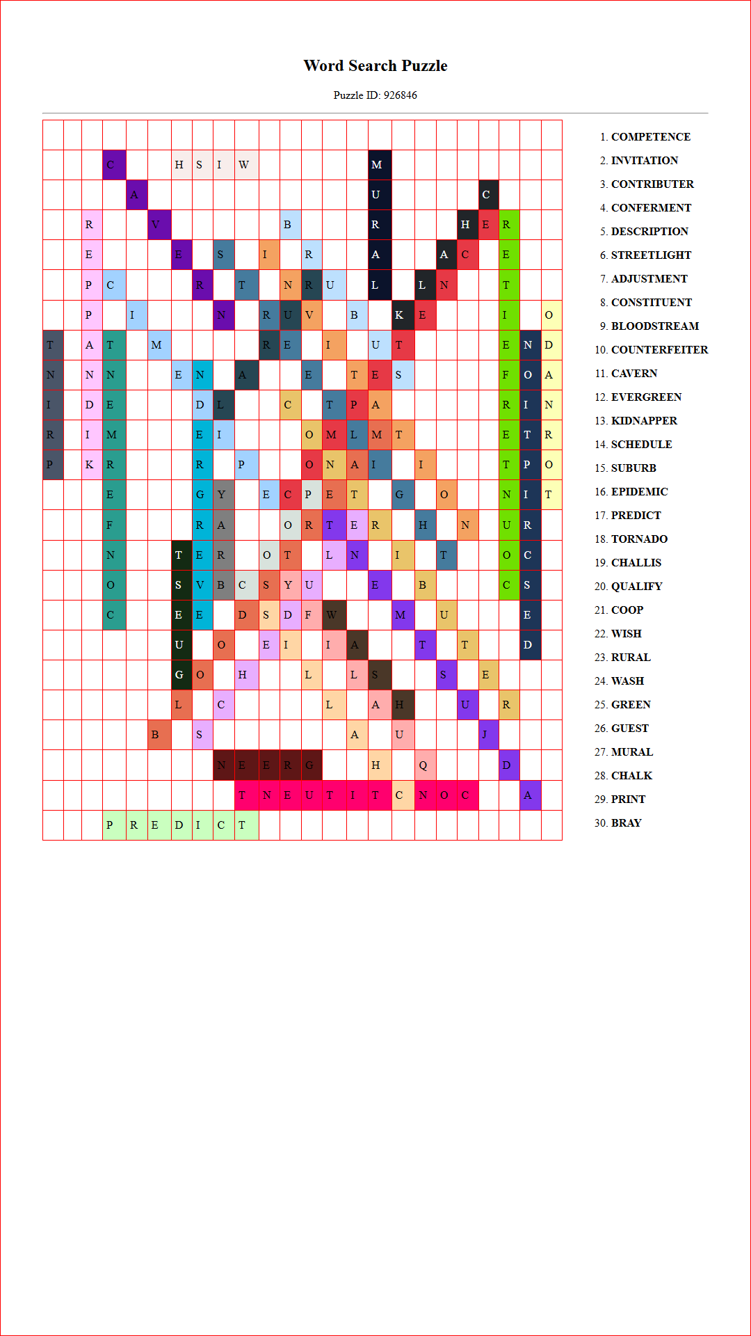 Solution of Printable word search puzzle for adults 491 (Puzzle id: 926846) Document