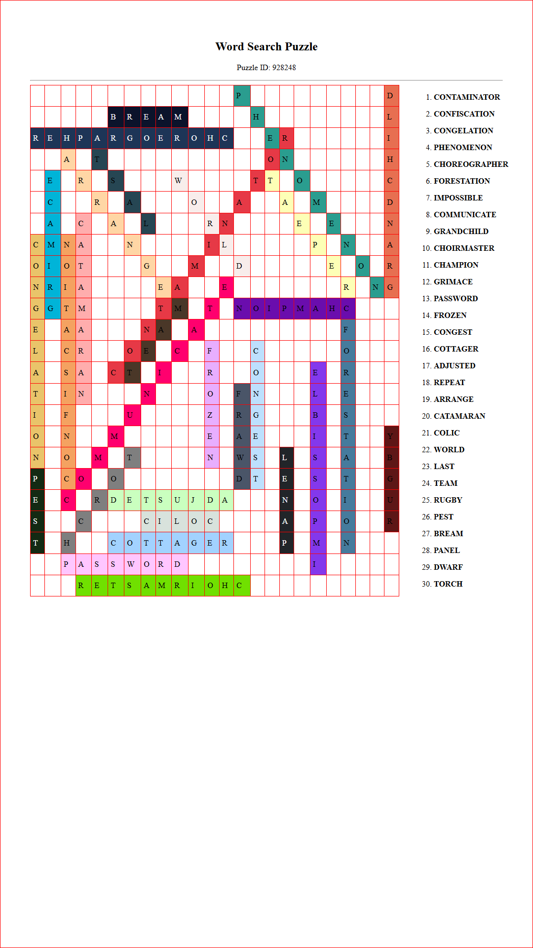 Solution of Printable word search puzzle for adults 450 (Puzzle id: 928248) Document