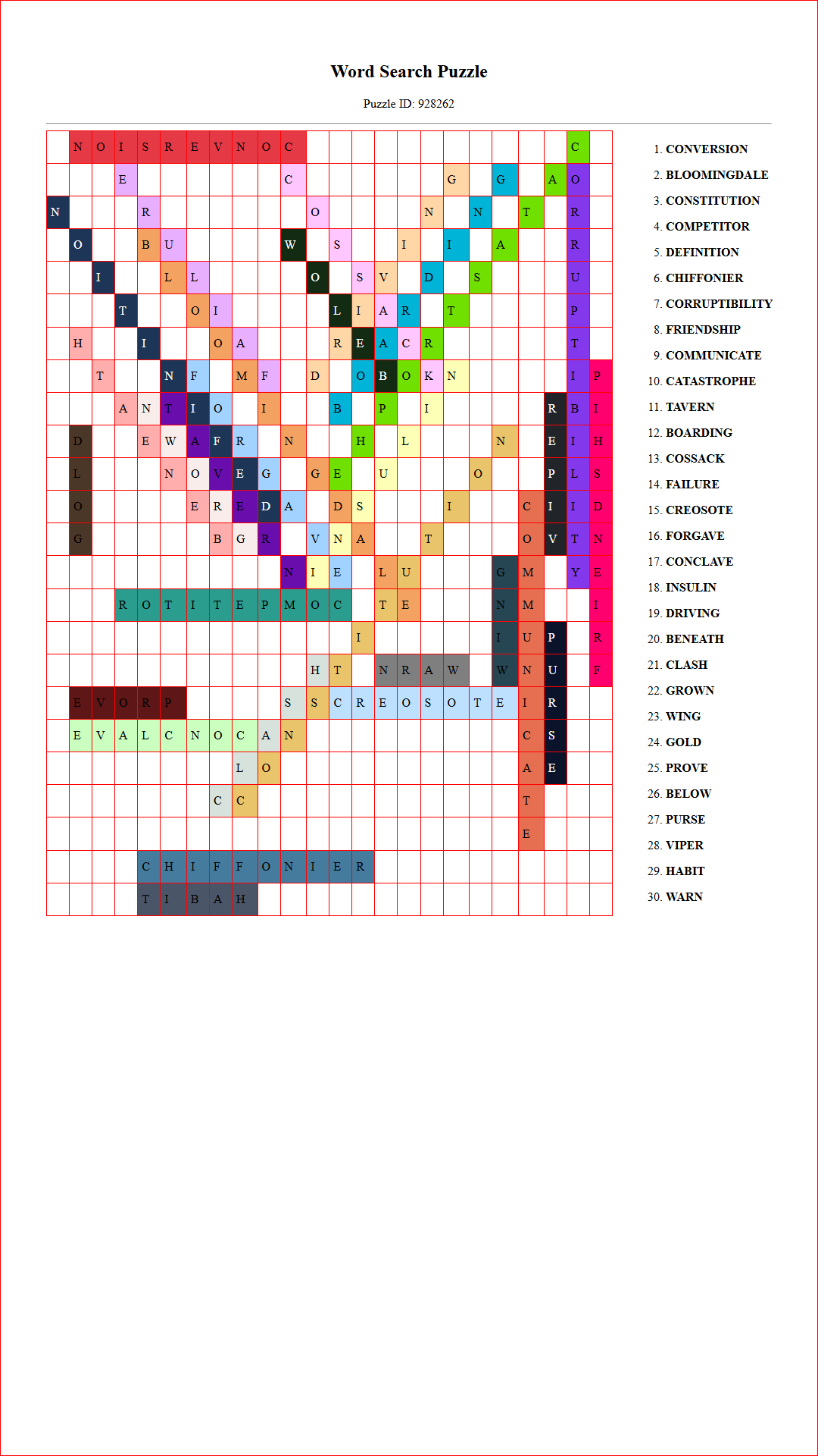 Solution of Printable word search puzzle for adults 130 (Puzzle id: 928262) Document