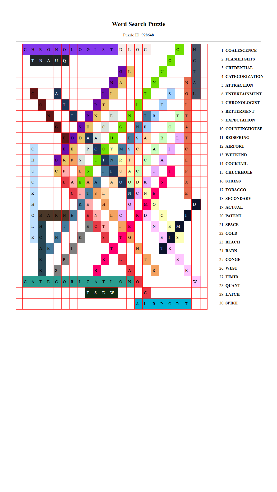 Solution of Printable word search puzzle for adults 411 (Puzzle id: 928648) Document