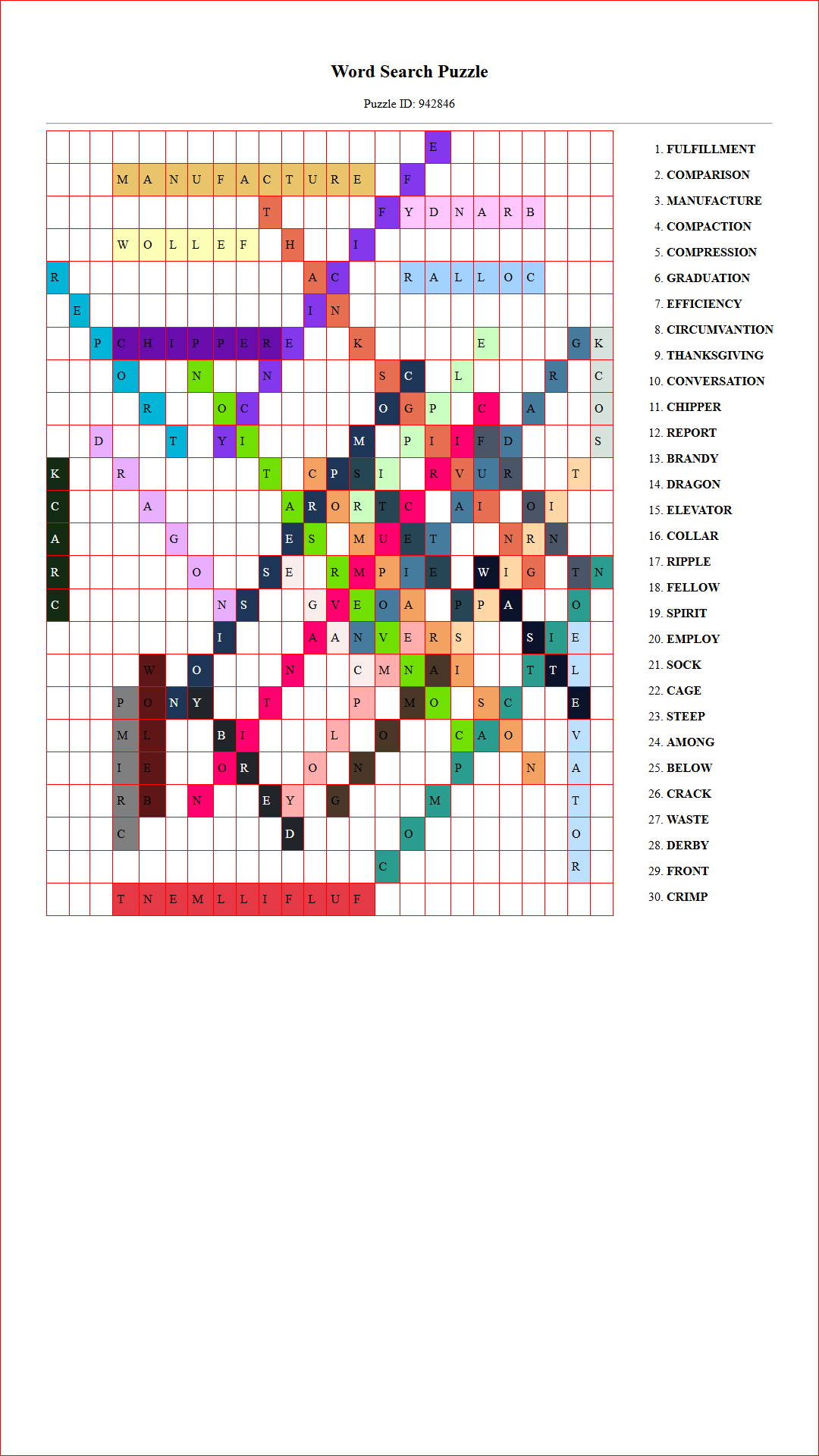 Solution of Printable word search puzzle for adults 218 (Puzzle id: 942846) Document