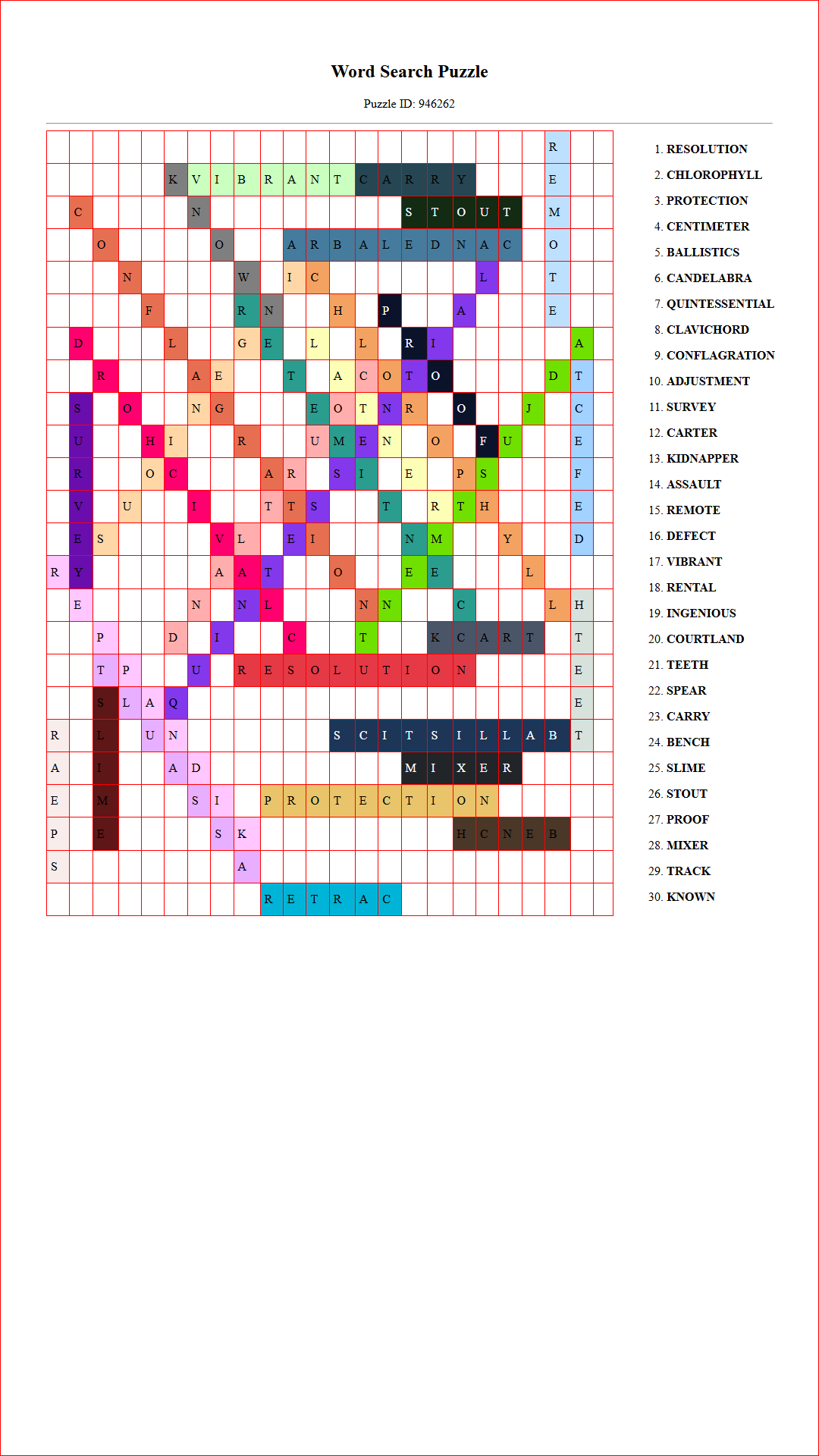 Solution of Printable word search puzzle for adults 110 (Puzzle id: 946262) Document